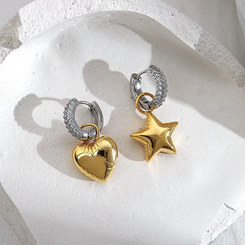 Jewelry 1 Pair Asymmetric Hoop Earrings Size ONE SIZE - 3 Thumbnail