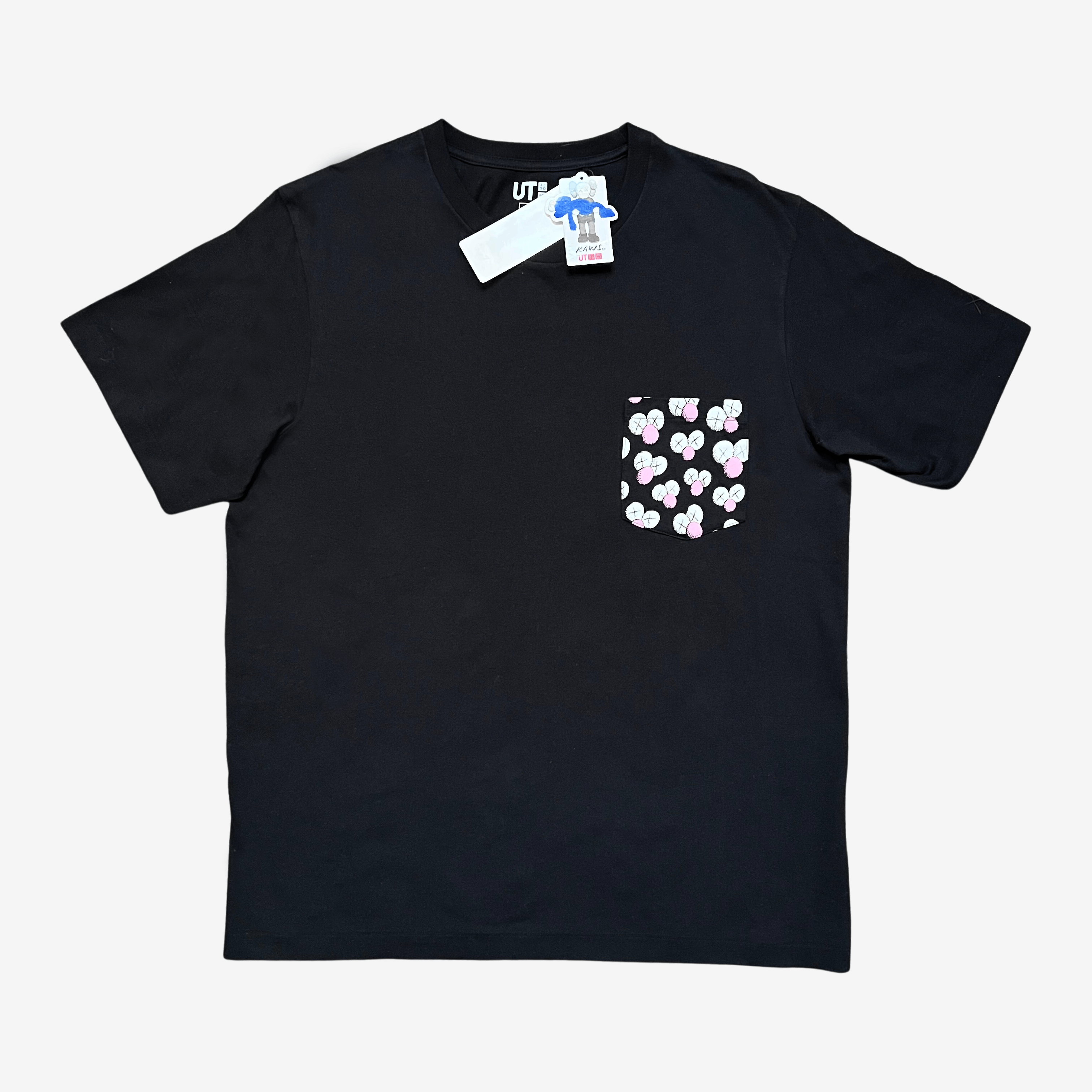 image of Kaws x Uniqlo Black Bff Pocket Tee, Men's (Size Small)