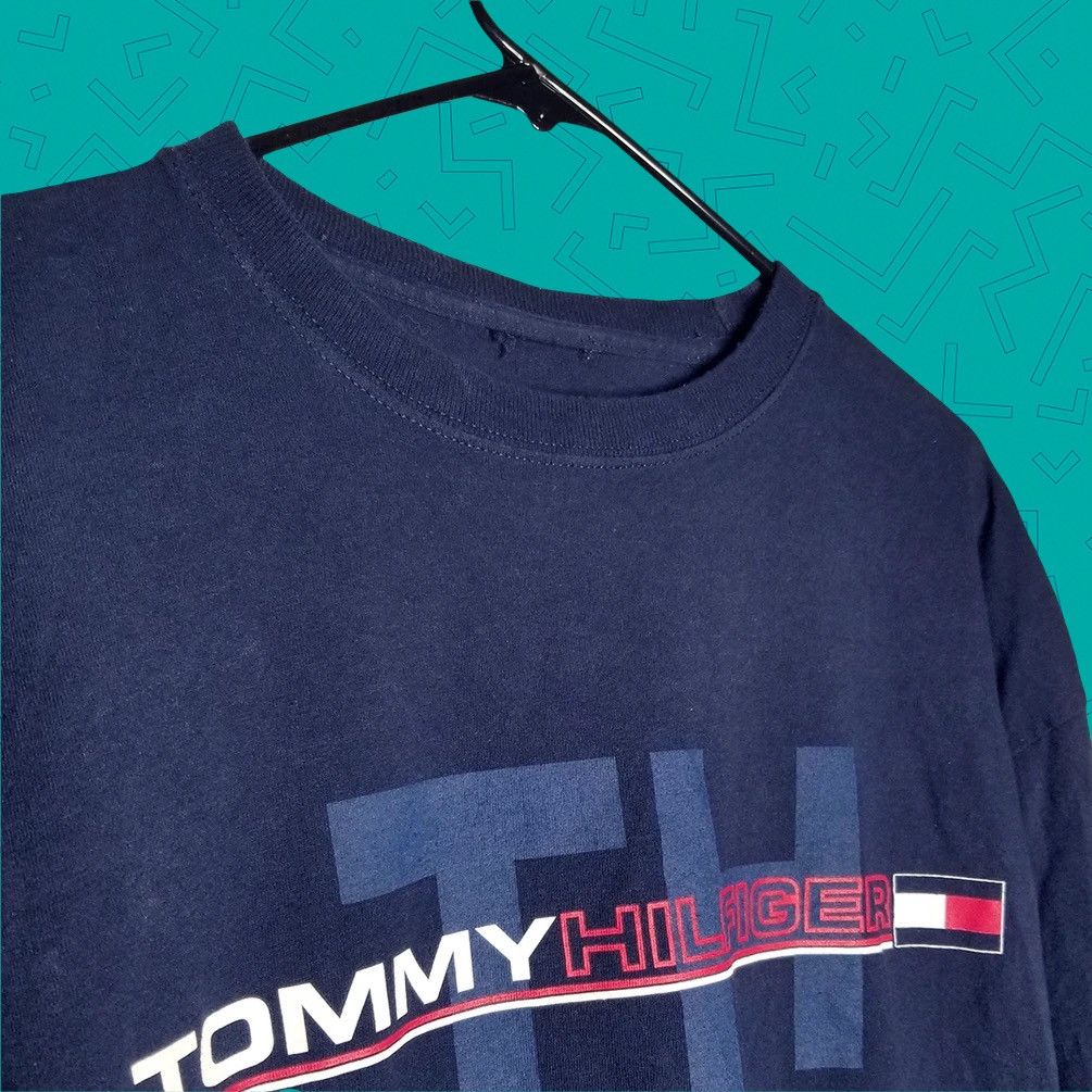 Vintage Vintage Tommy Hilfiger long sleeve 90s logo blue t shirt | Grailed