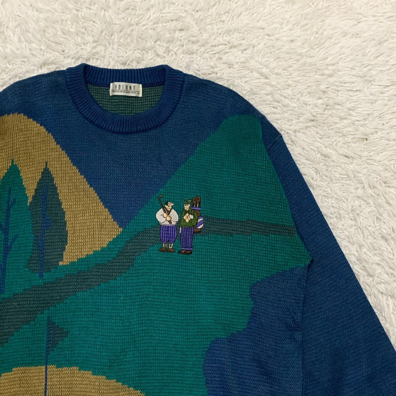 Japanese Brand Rare Design Volunt original men’s basic wear knit Size US L / EU 52-54 / 3 - 4 Thumbnail