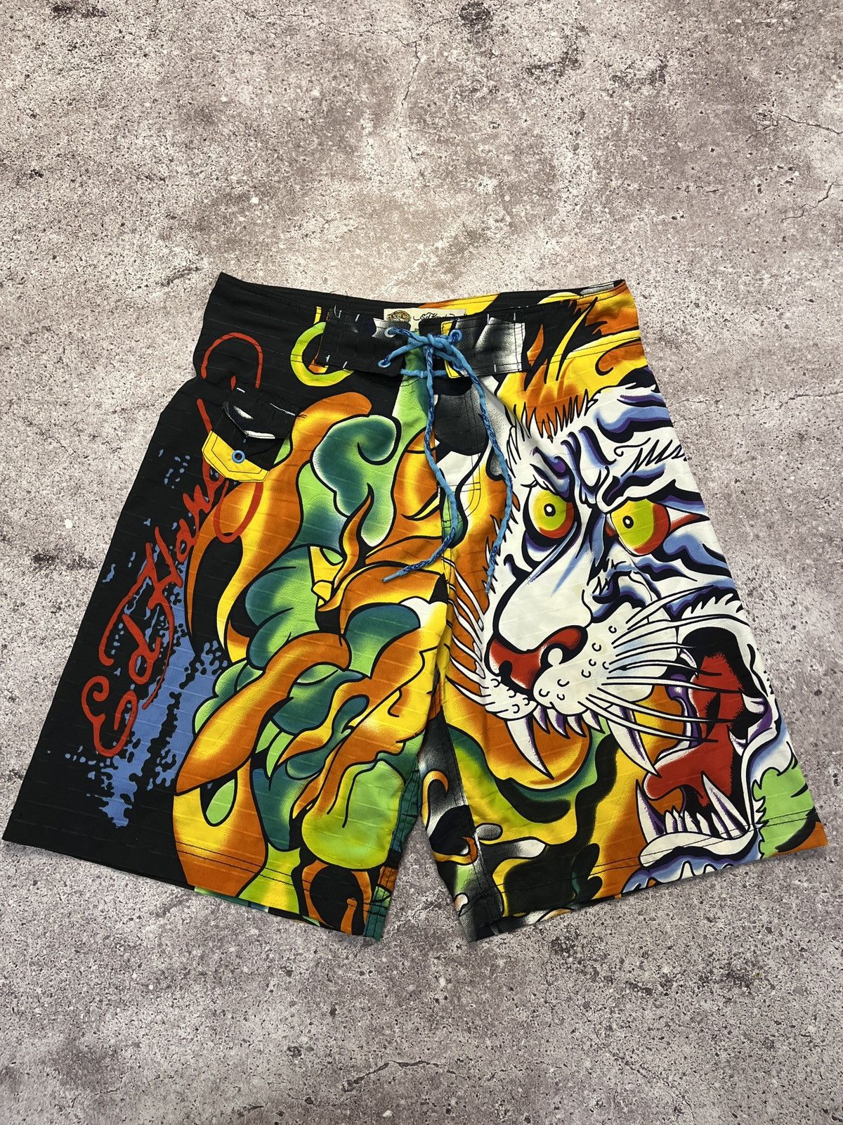 Pre-owned Ed Hardy X Vintage Ed Hardy California Shorts In Black