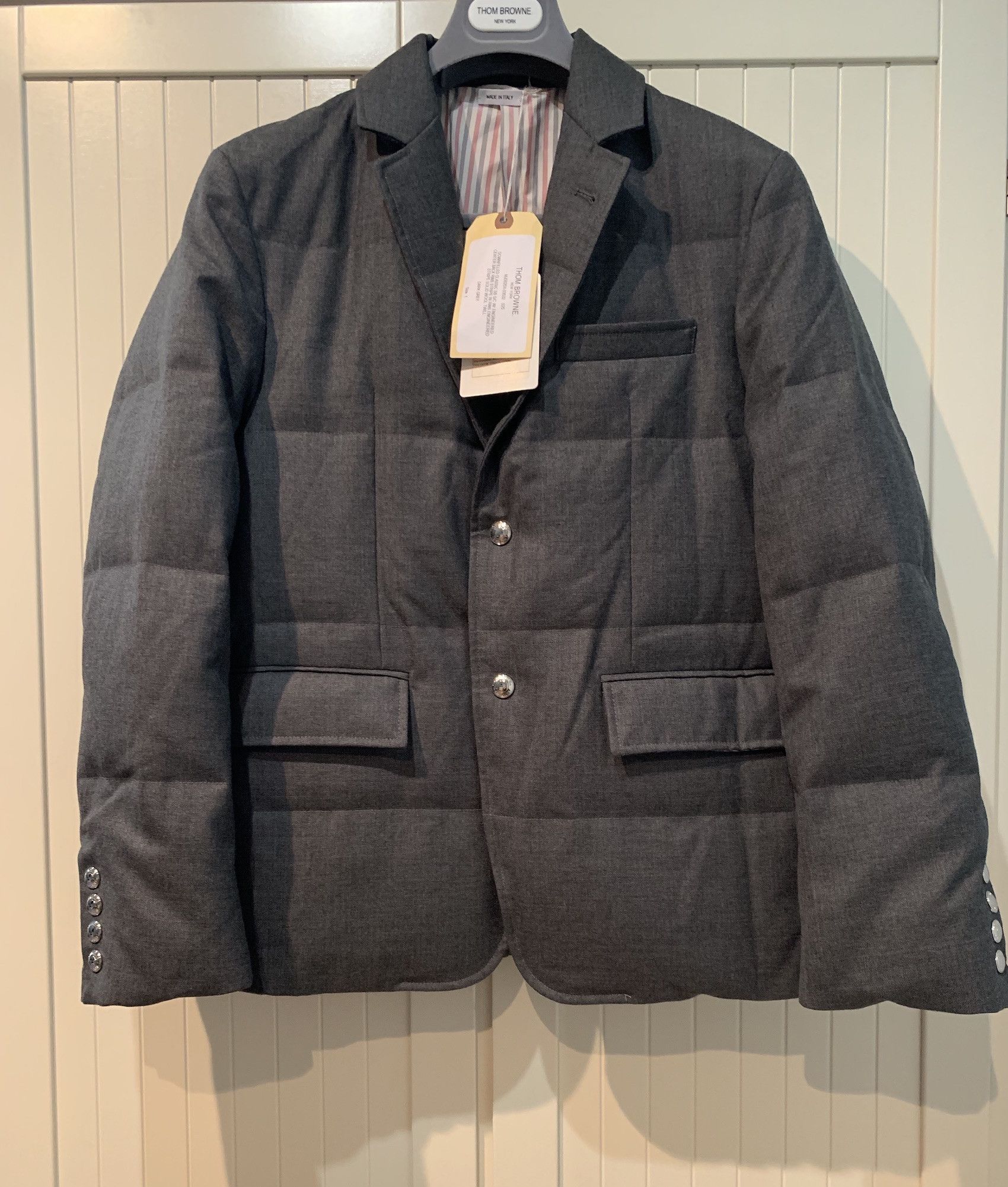 image of Thom Browne Fw'18 Puffer Sport Blazer in Grey, Men's (Size Small)