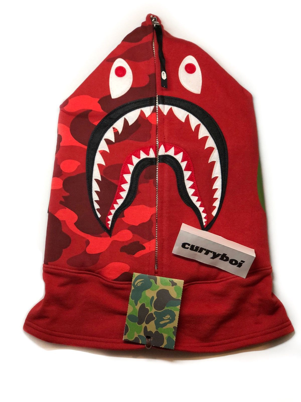 Bape Bape Color Camo Shark Face Mask Red Size ONE SIZE - 4 Thumbnail