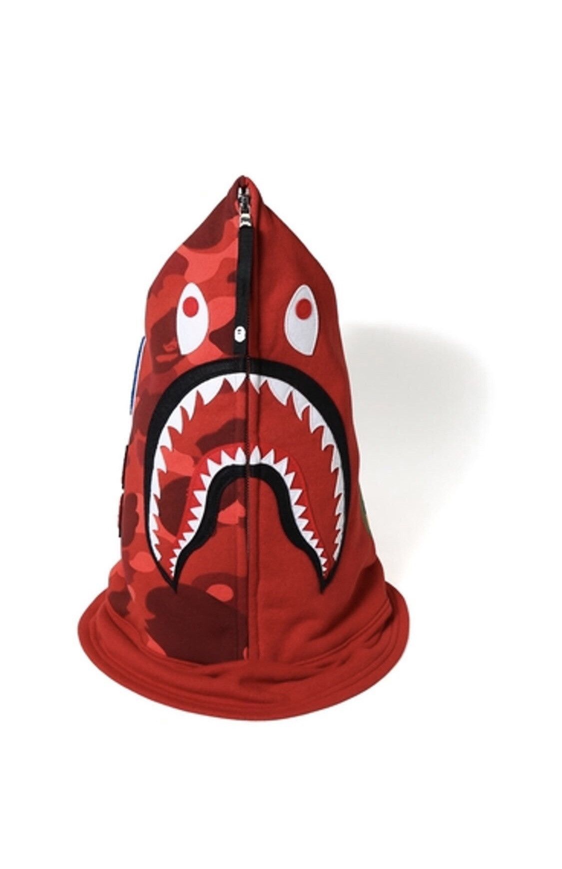 Bape Bape Color Camo Shark Face Mask Red Size ONE SIZE - 1 Thumbnail