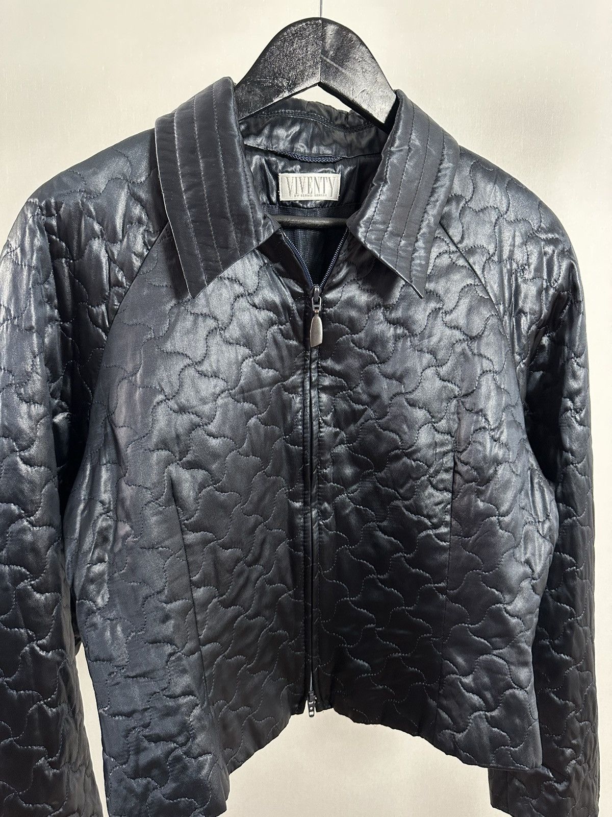 Japanese Brand × Vintage Vintage Avant-garde Quilted Navy Jacket Size M / US 6-8 / IT 42-44 - 2 Thumbnail