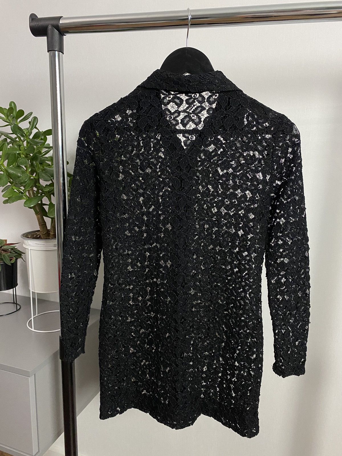 Japanese Brand × Vintage Vintage Black Mesh Long Sleeve Button Shirt Size US M / EU 48-50 / 2 - 6 Thumbnail