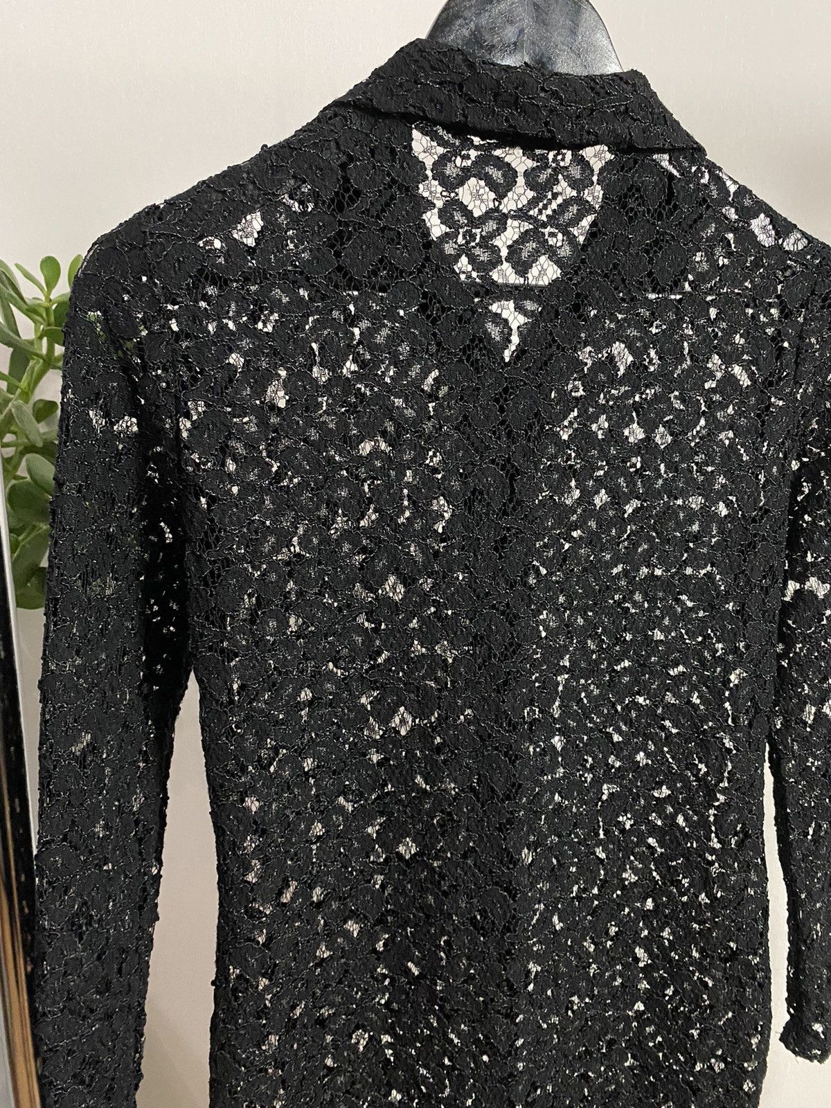 Japanese Brand × Vintage Vintage Black Mesh Long Sleeve Button Shirt Size US M / EU 48-50 / 2 - 7 Thumbnail