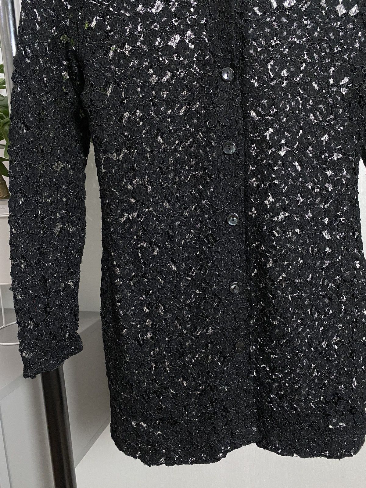 Japanese Brand × Vintage Vintage Black Mesh Long Sleeve Button Shirt Size US M / EU 48-50 / 2 - 4 Thumbnail
