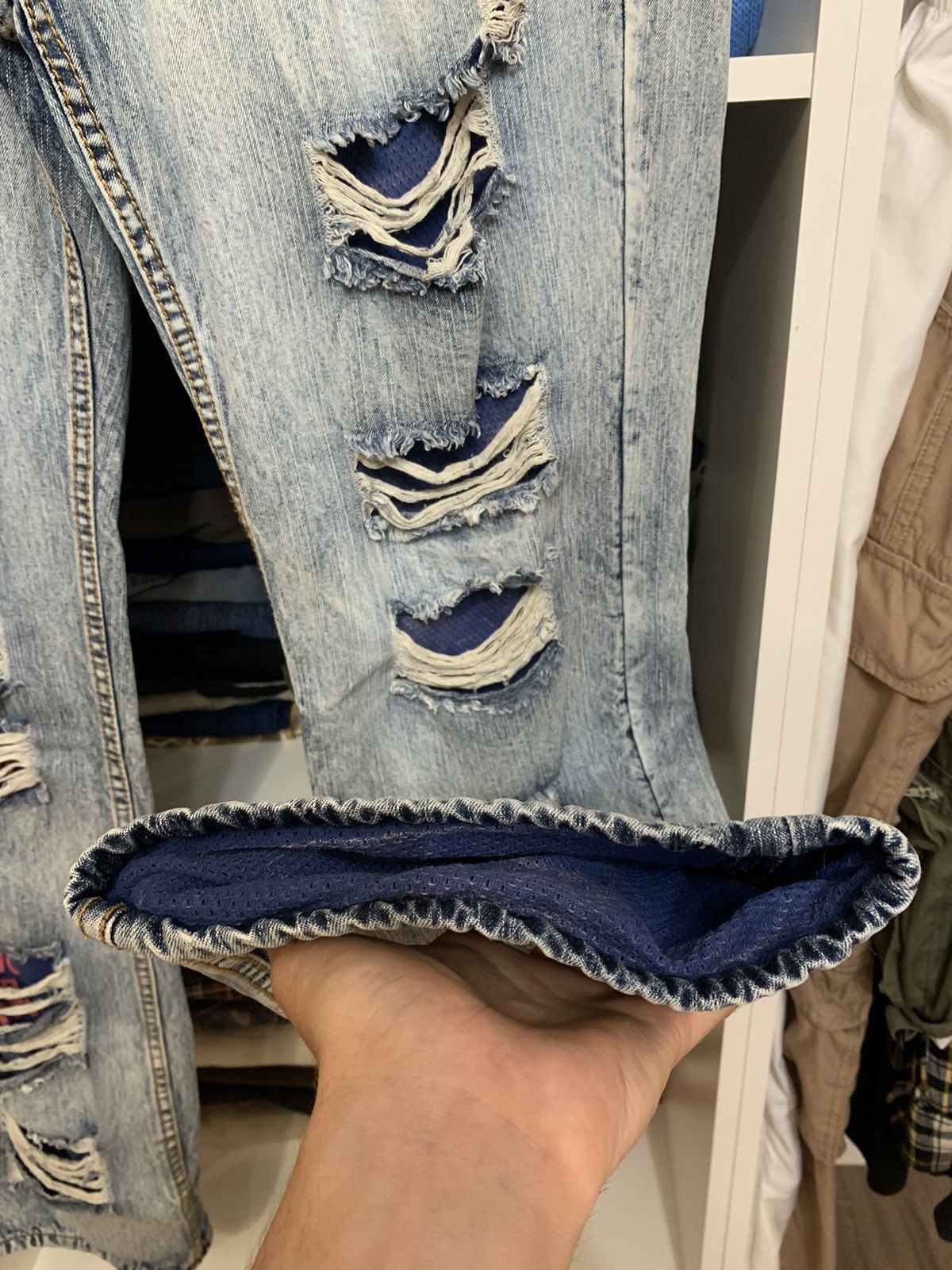 Japanese Brand Tough Jeansmith Distressed Denim Jeans Size US 33 - 16 Thumbnail
