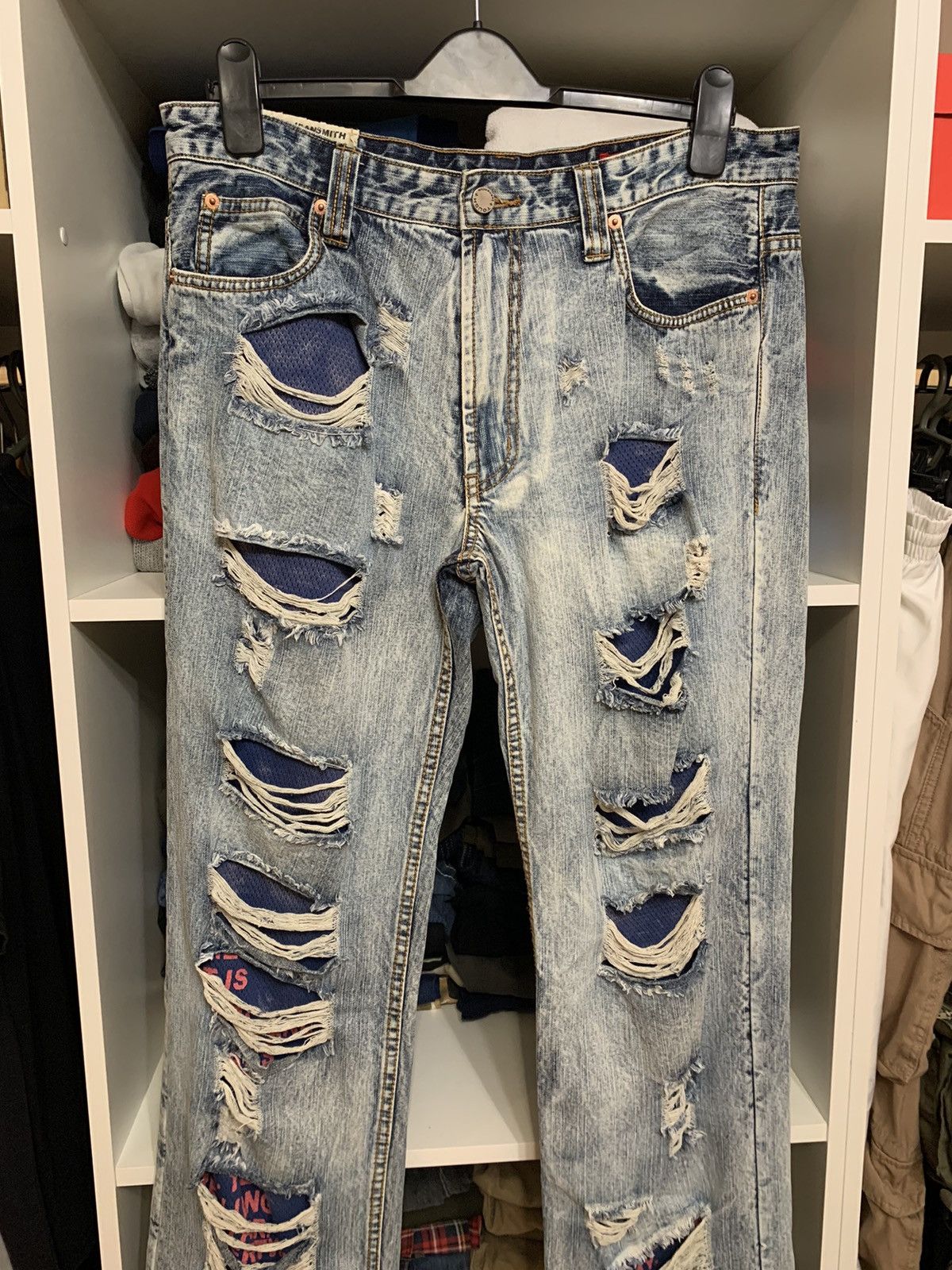 Japanese Brand Tough Jeansmith Distressed Denim Jeans Size US 33 - 3 Thumbnail
