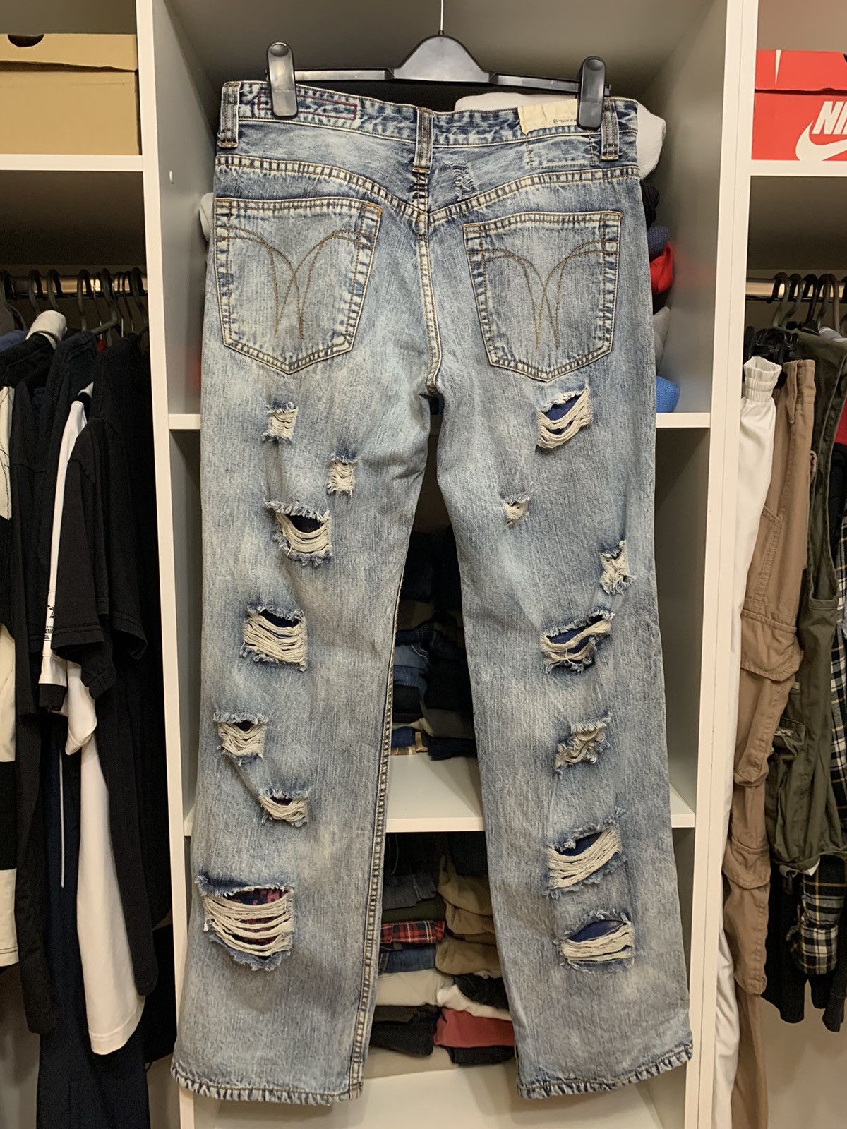 Japanese Brand Tough Jeansmith Distressed Denim Jeans Size US 33 - 2 Thumbnail