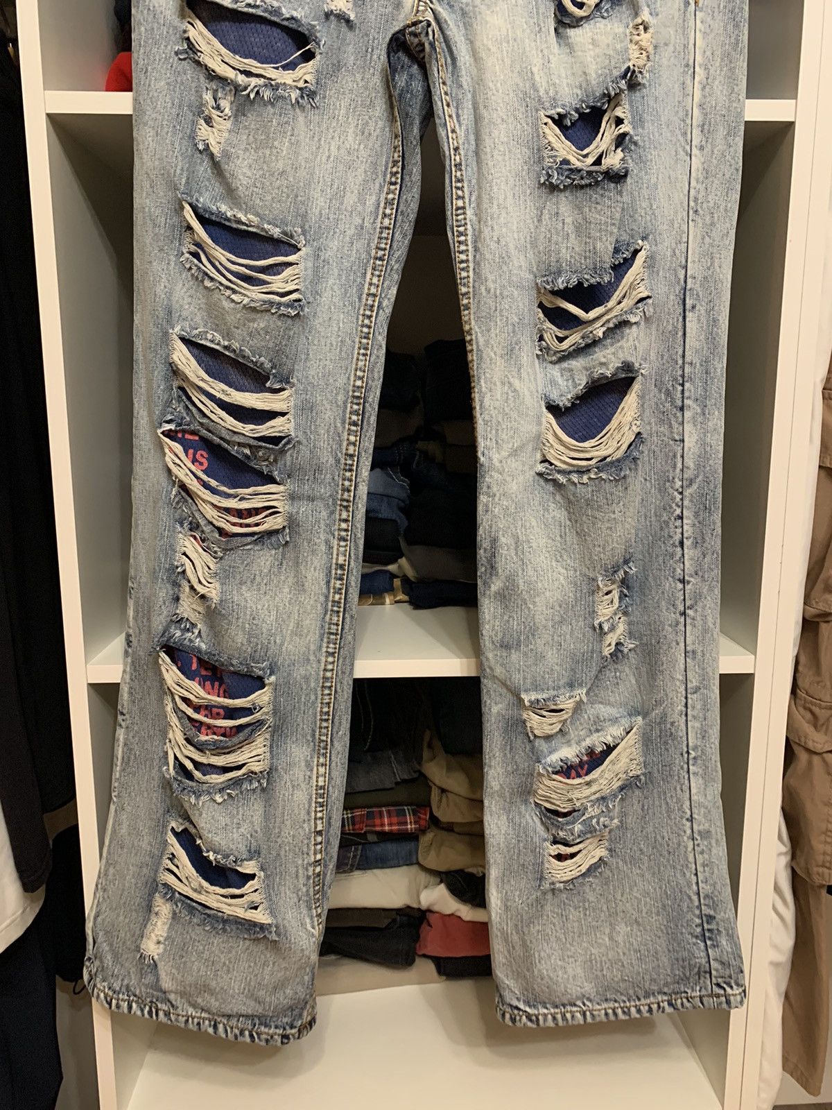 Japanese Brand Tough Jeansmith Distressed Denim Jeans Size US 33 - 14 Thumbnail