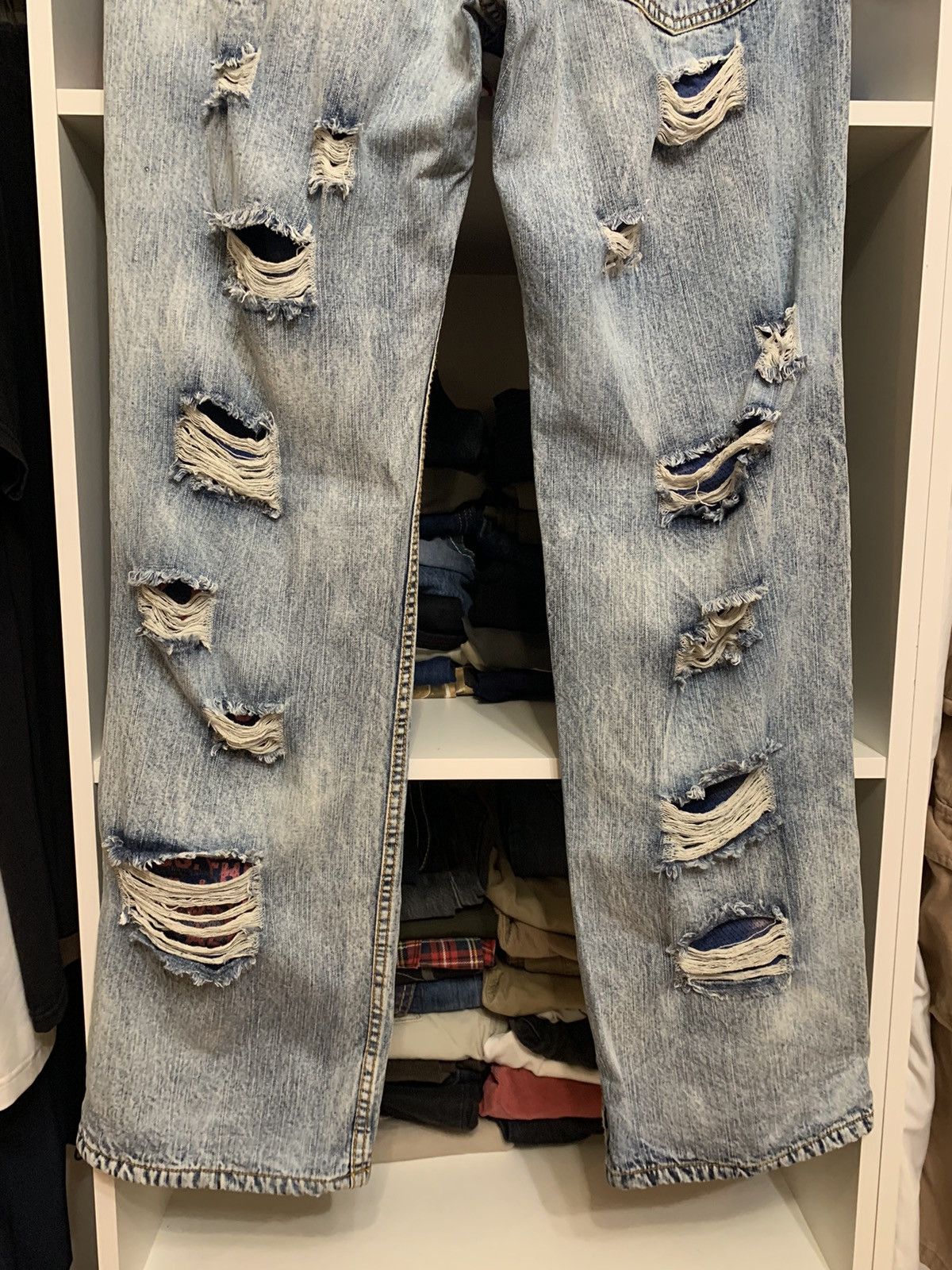 Japanese Brand Tough Jeansmith Distressed Denim Jeans Size US 33 - 23 Thumbnail
