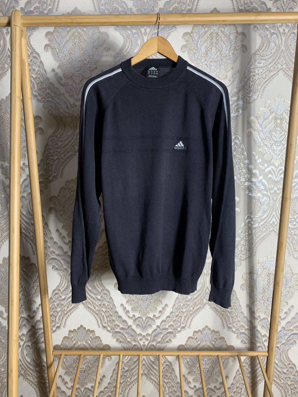 Adidas Vintage Adidas Sweater Black Y2K Drill Japanese Brand Rare Grailed