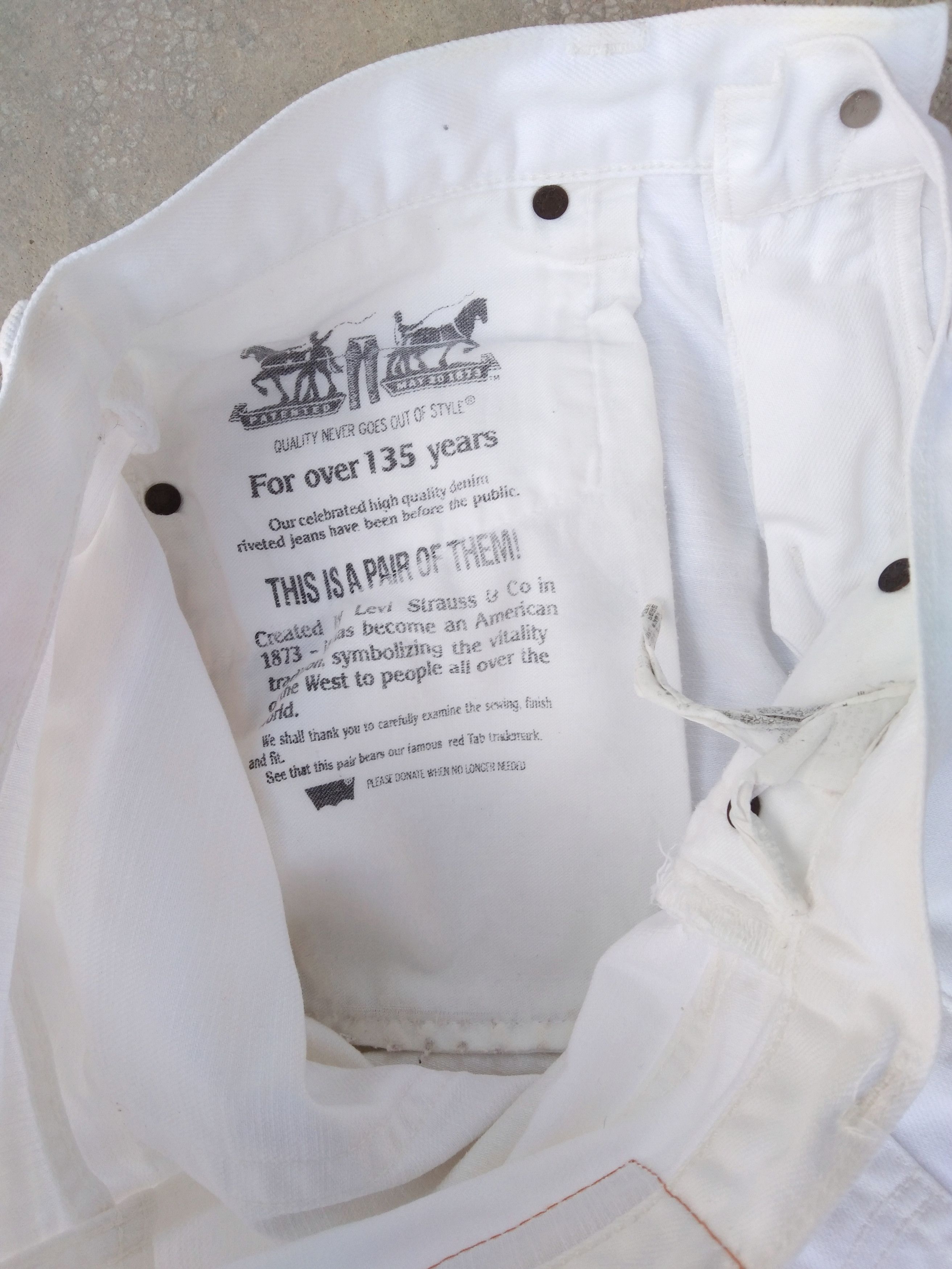 Jean × Levi's × Vintage Vintage Levis Jeans 502 White Straight Leg Denim 31x31 Size US 31 - 4 Thumbnail