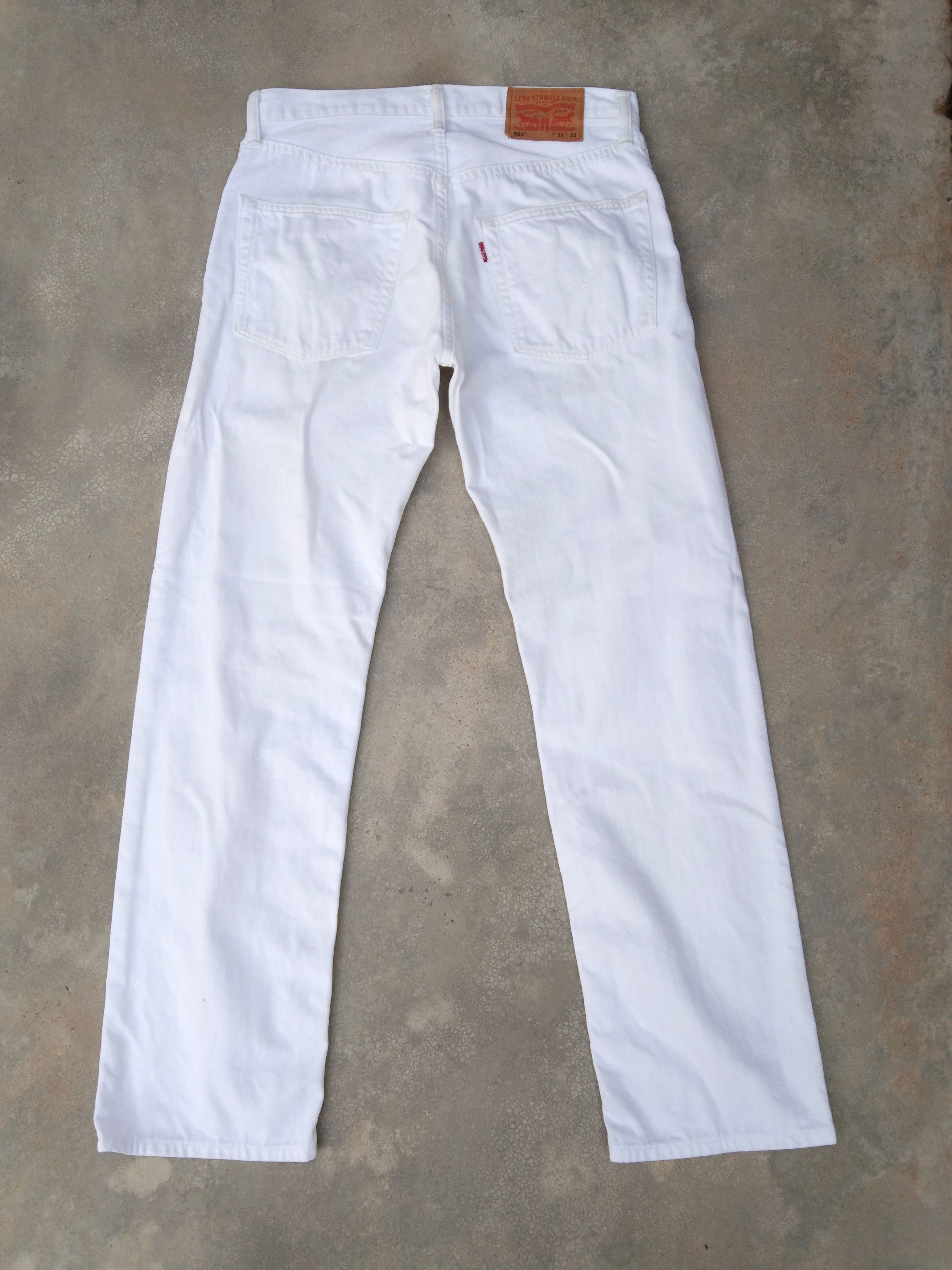 Jean × Levi's × Vintage Vintage Levis Jeans 502 White Straight Leg Denim 31x31 Size US 31 - 2 Thumbnail