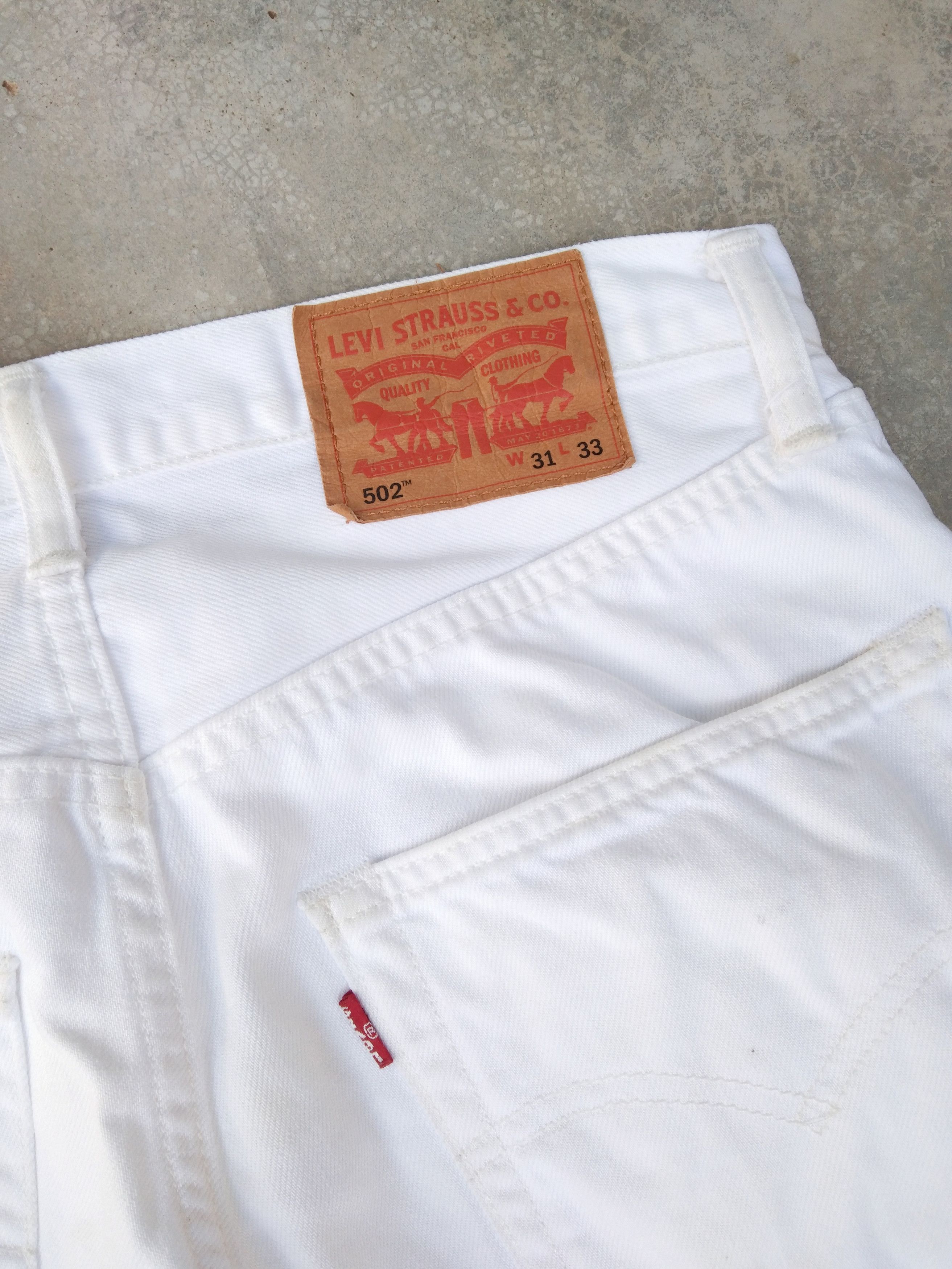Jean × Levi's × Vintage Vintage Levis Jeans 502 White Straight Leg Denim 31x31 Size US 31 - 3 Thumbnail
