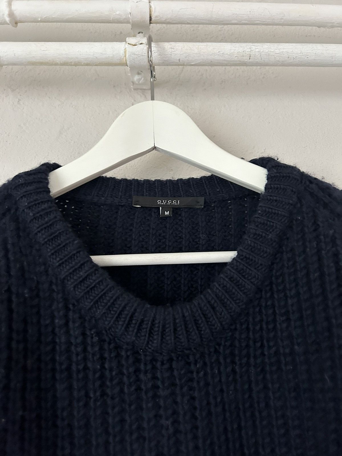 Gucci Navy Wool Knit Sweater Size US M / EU 48-50 / 2 - 2 Thumbnail