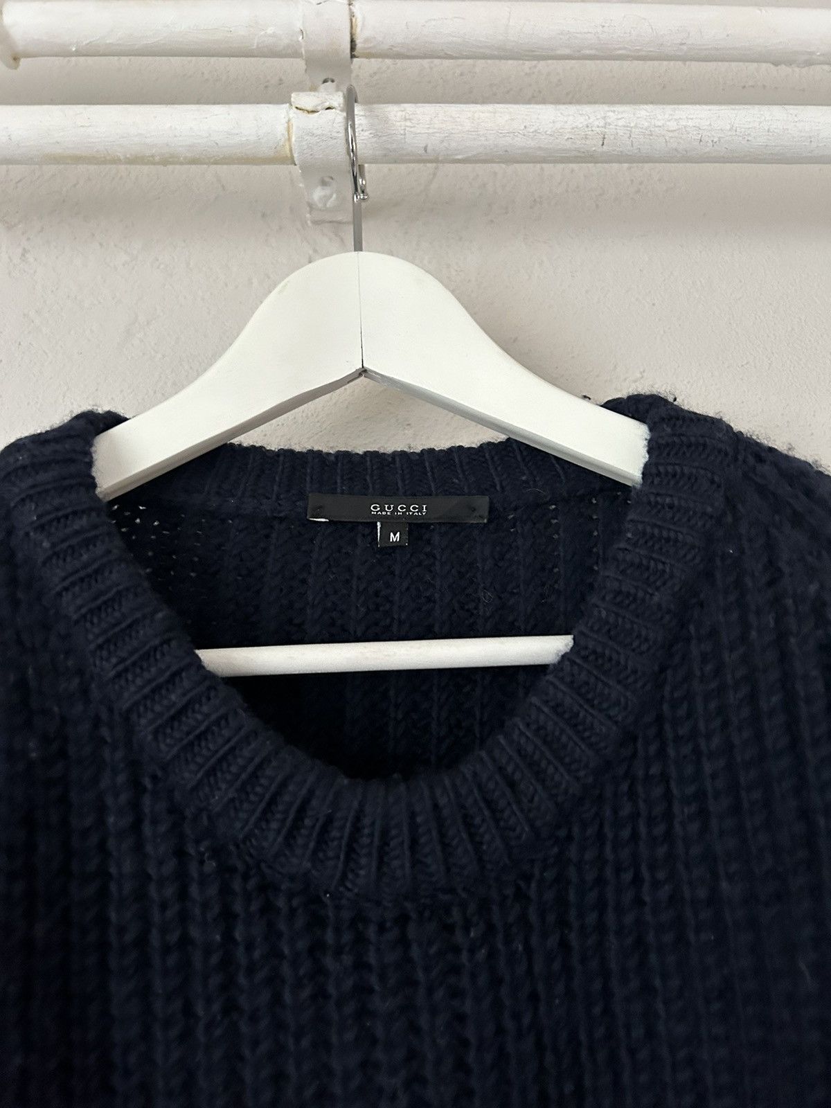 Gucci Navy Wool Knit Sweater Size US M / EU 48-50 / 2 - 3 Thumbnail
