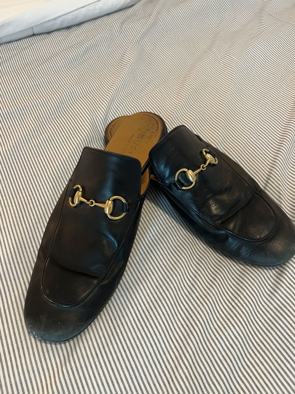 image of Gucci Horse-Bit Slides in Black, Men's (Size 9)