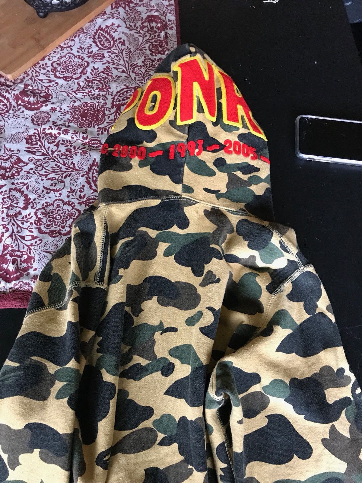 Bape Bape Yellow 1st Camo PONR Hoodie | Grailed