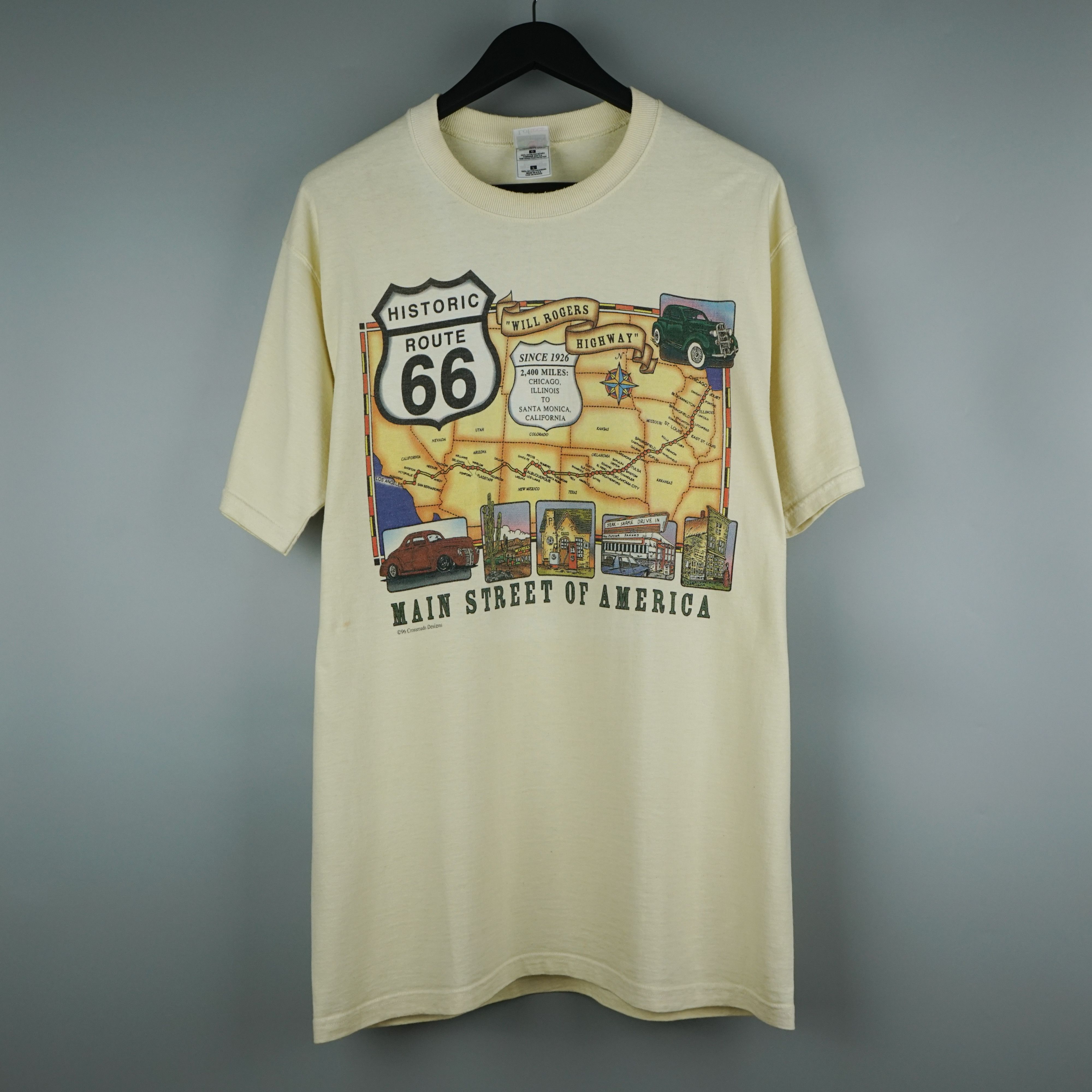 Harley Davidson × Vintage 1990s H-D Road 66 t-shirt Size US L / EU 52-54 / 3 - 1 Thumbnail