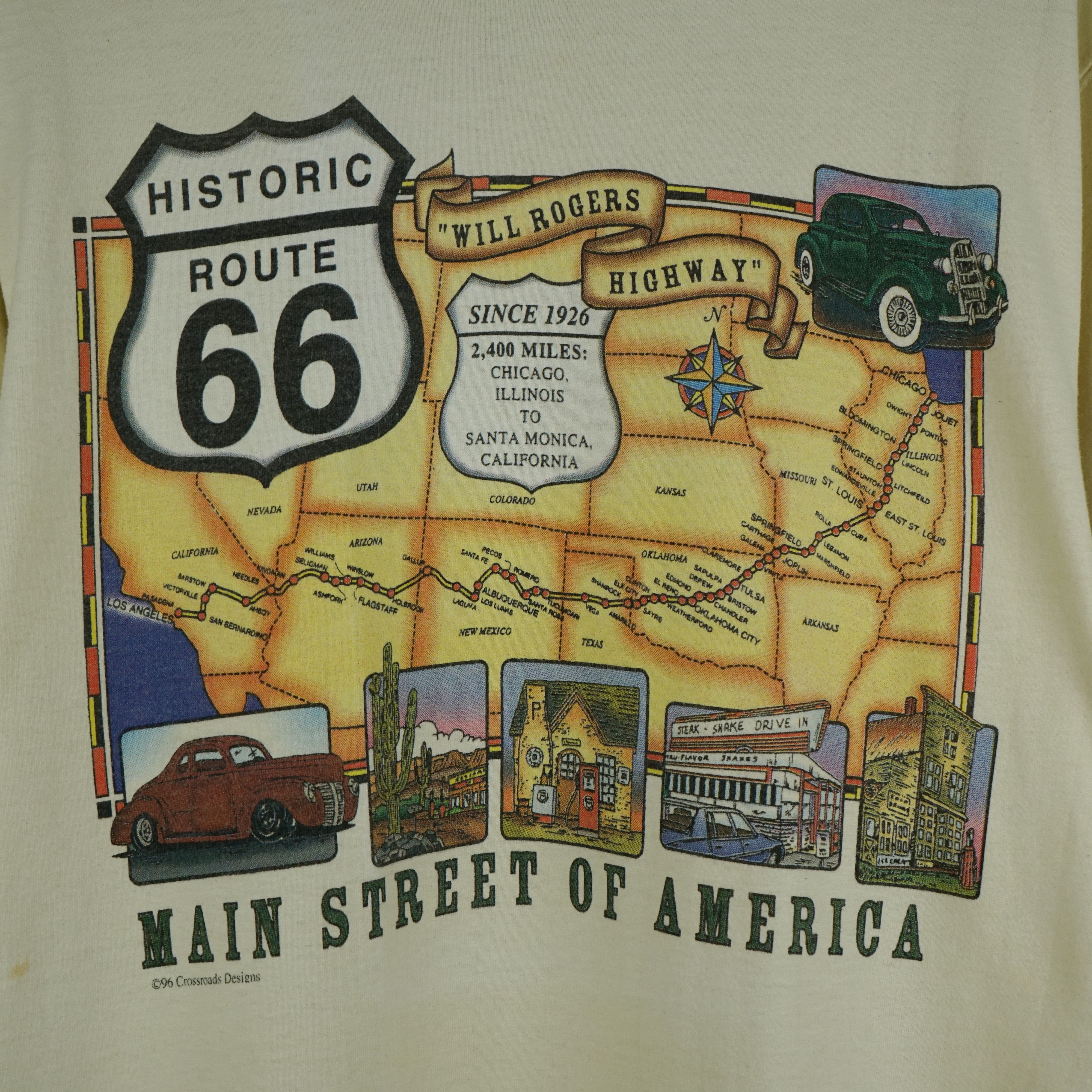 Harley Davidson × Vintage 1990s H-D Road 66 t-shirt Size US L / EU 52-54 / 3 - 2 Thumbnail