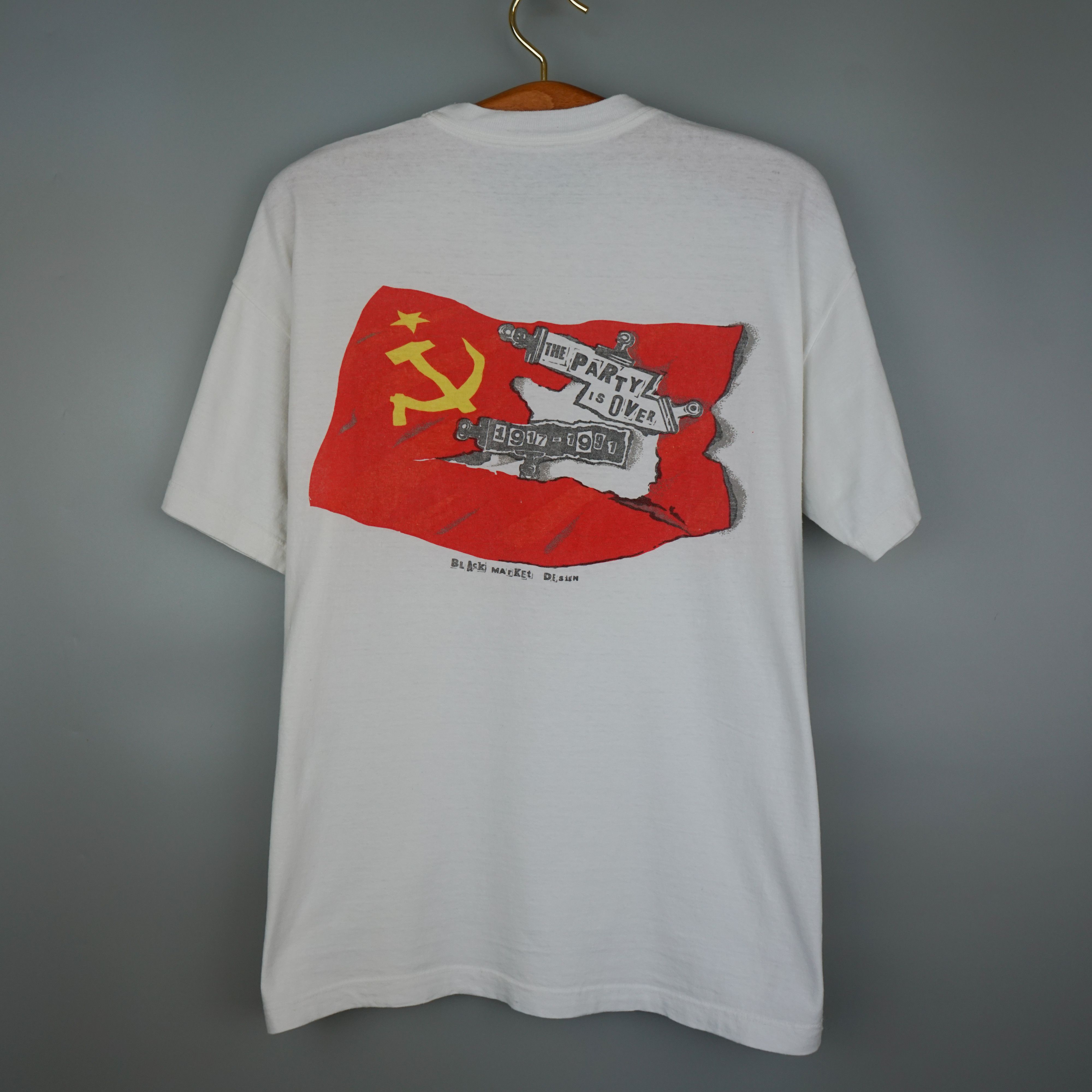Vintage Vintage USSR The Party is Over Black Market Design t shirt Size US L / EU 52-54 / 3 - 1 Thumbnail