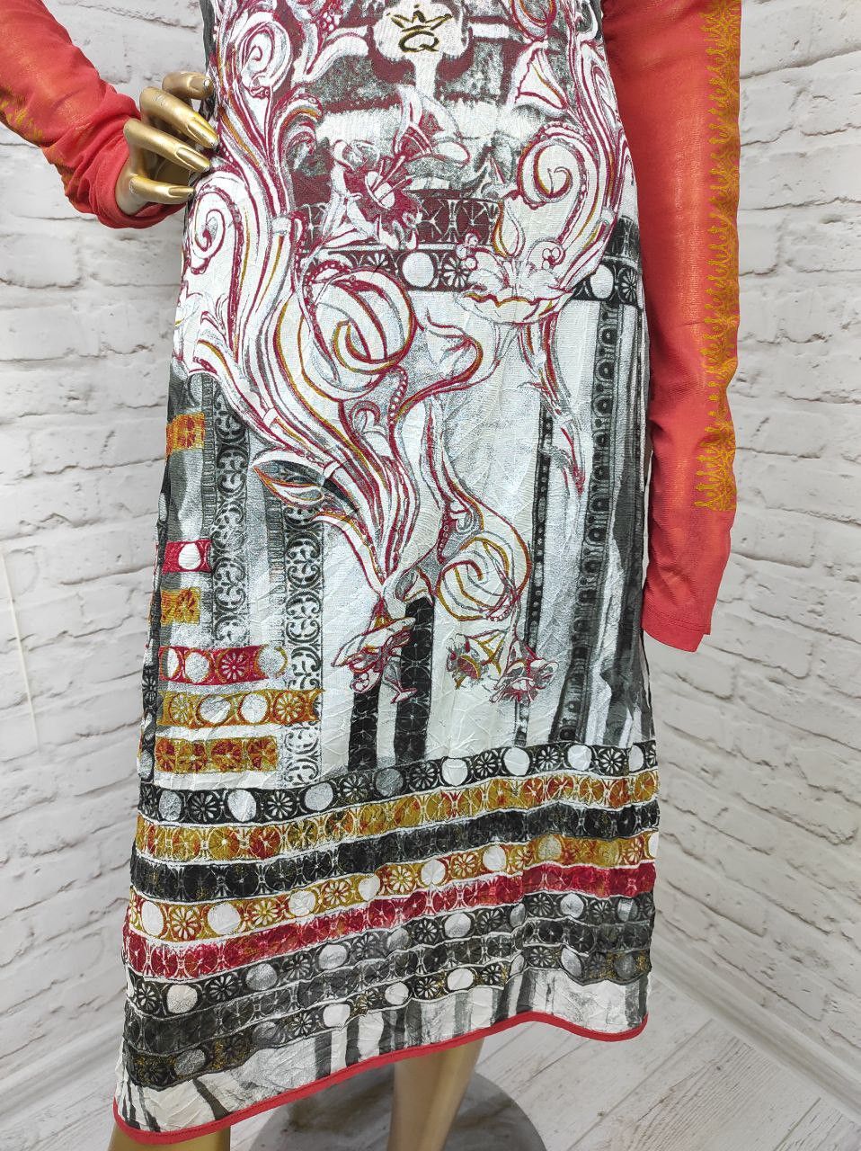 Vintage Save the Queen Burnt Tribal Mesh Gathered Boho Dress Size M Size M / US 6-8 / IT 42-44 - 4 Thumbnail