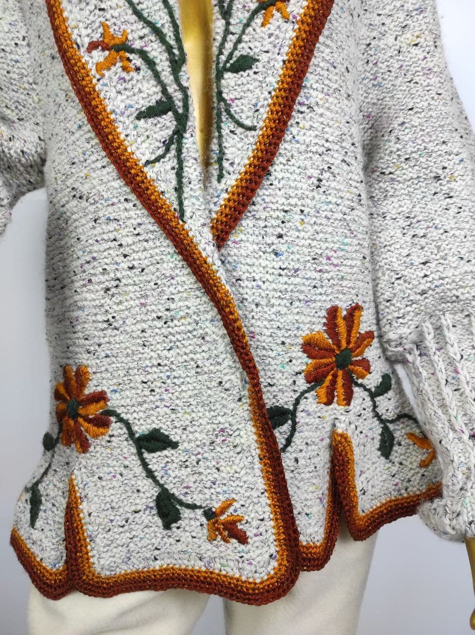 Vintage Vintage Ethnic Cardigan Floral Mutton Puff Sleeve Size L Size L / US 10 / IT 46 - 4 Thumbnail