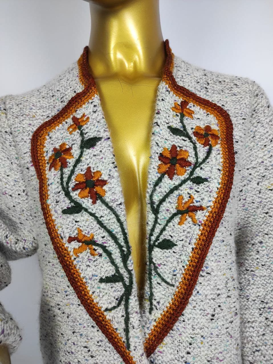 Vintage Vintage Ethnic Cardigan Floral Mutton Puff Sleeve Size L Size L / US 10 / IT 46 - 2 Thumbnail