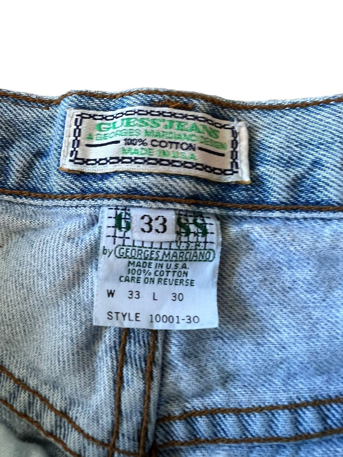 Vintage Vintage 90s Guess Jeans Denim Made In USA Faded light wash Size US 31 - 3 Thumbnail