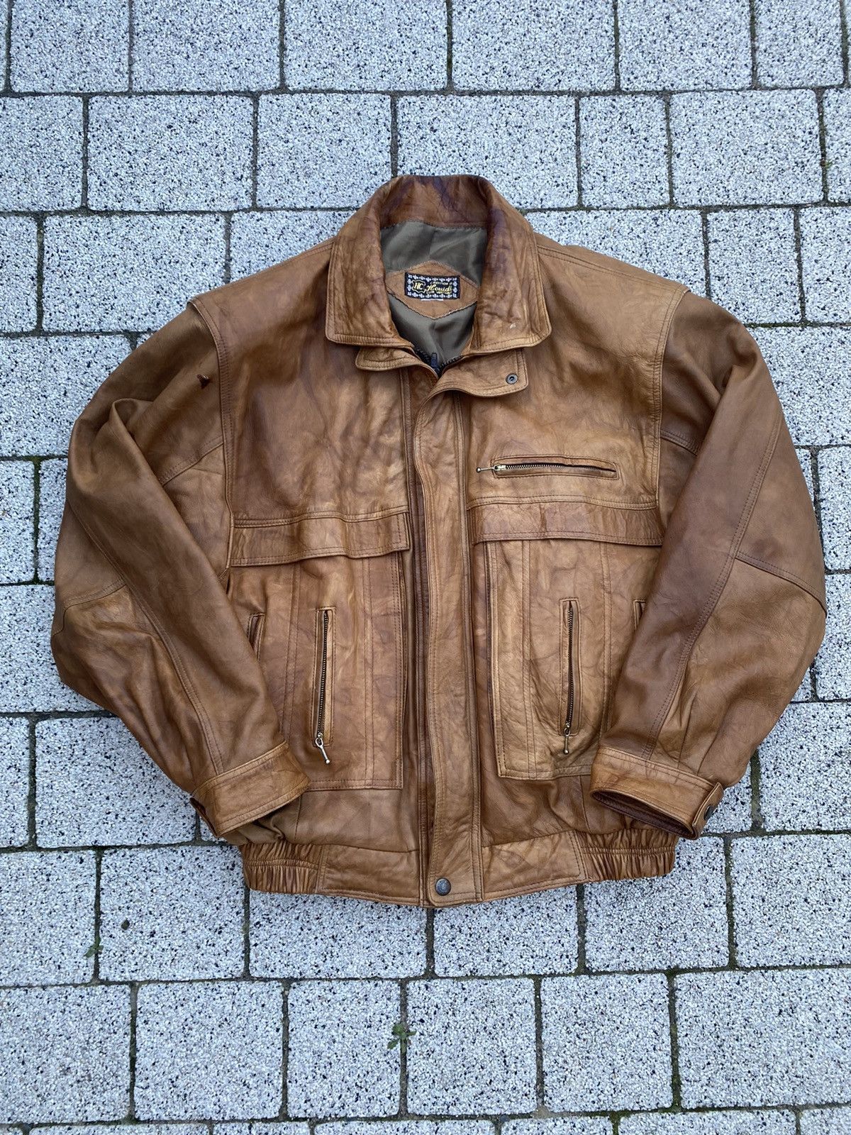 image of Browne Faded Real Genuine Leather Jacket, Men's (Size XL)