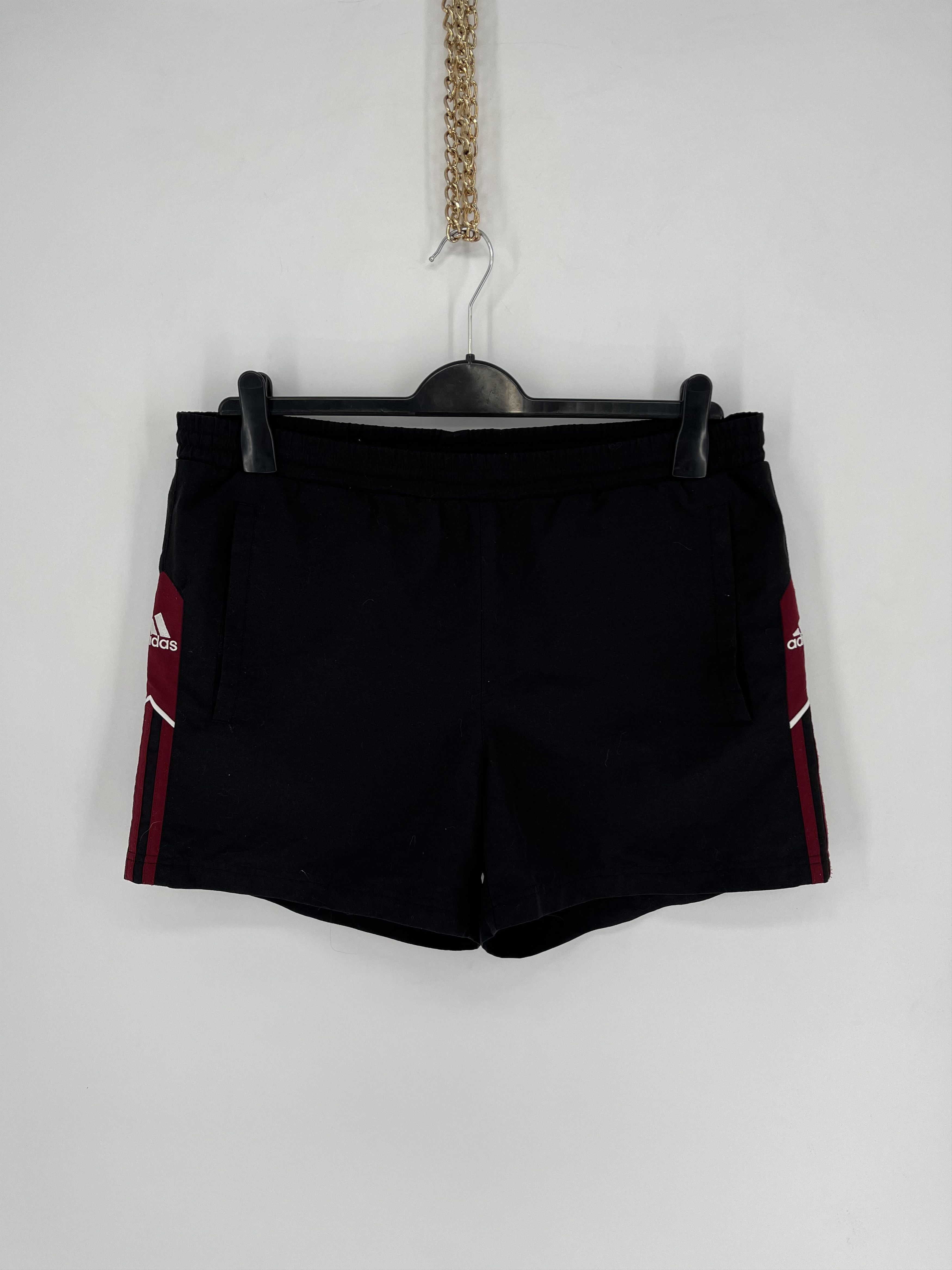 Adidas × Vintage 90s Vintage Adidas Black Nylon Mini Logo Shorts Travis Style Size US 34 / EU 50 - 1 Thumbnail
