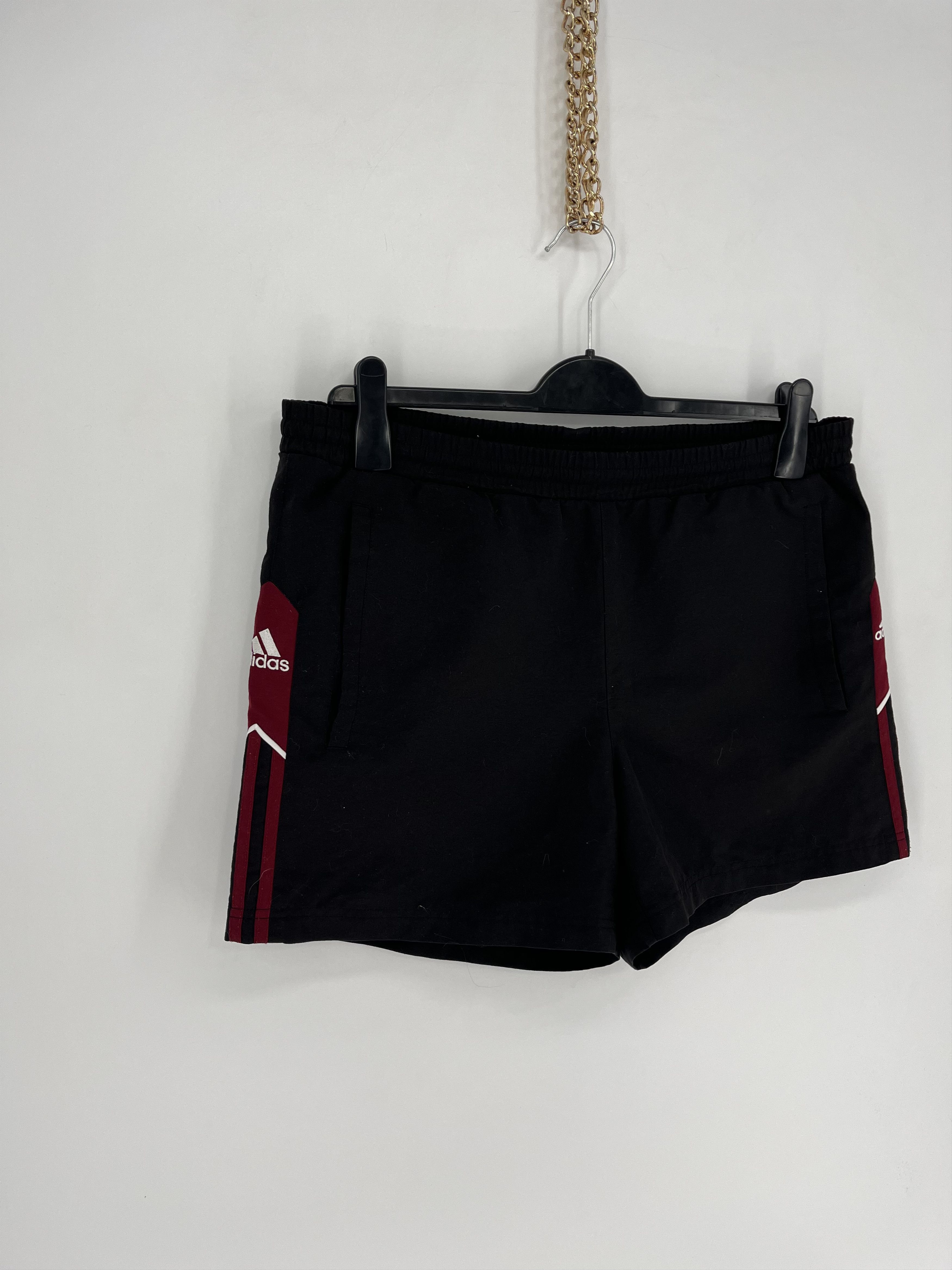 Adidas × Vintage 90s Vintage Adidas Black Nylon Mini Logo Shorts Travis Style Size US 34 / EU 50 - 2 Thumbnail