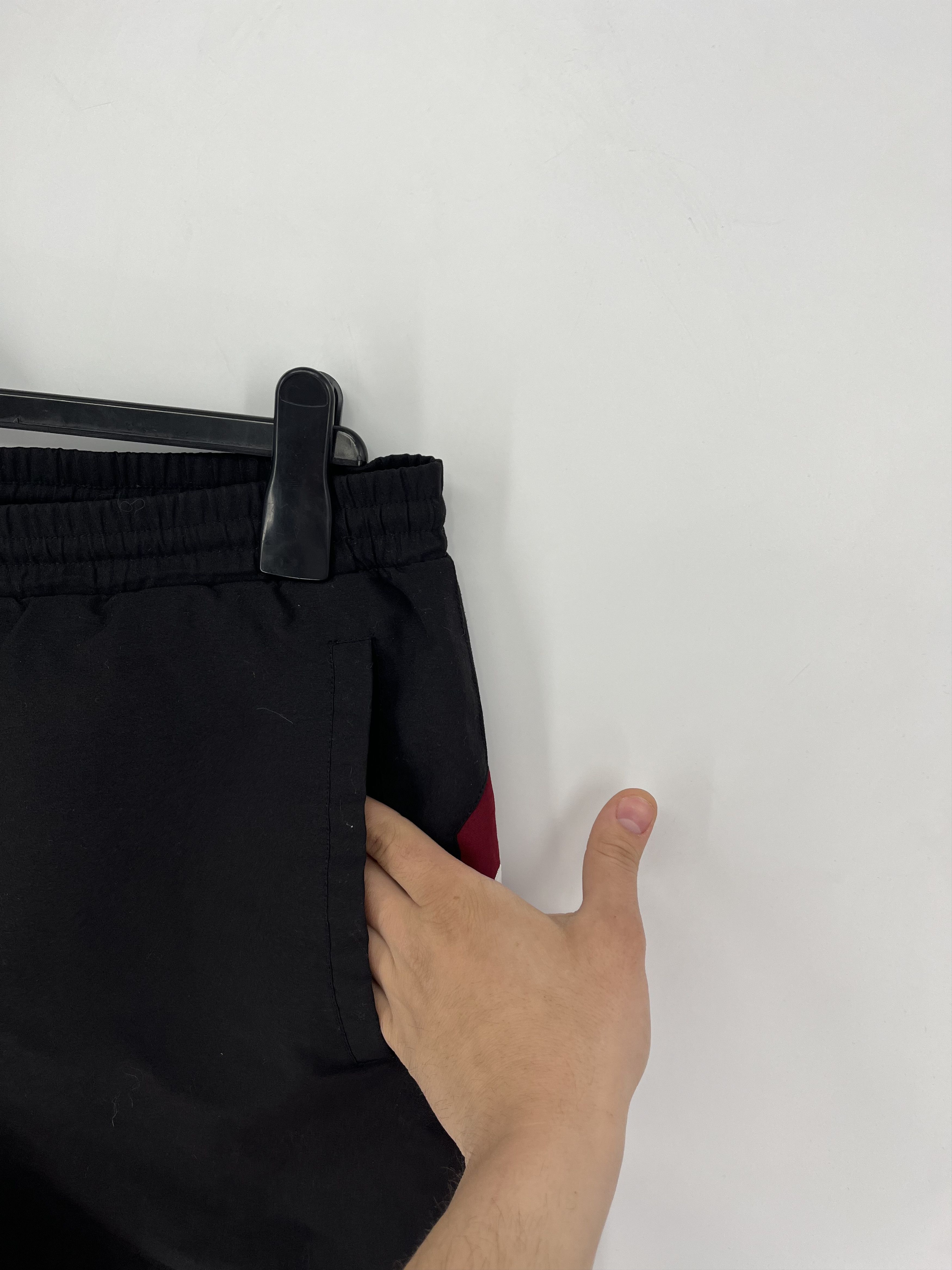 Adidas × Vintage 90s Vintage Adidas Black Nylon Mini Logo Shorts Travis Style Size US 34 / EU 50 - 7 Thumbnail