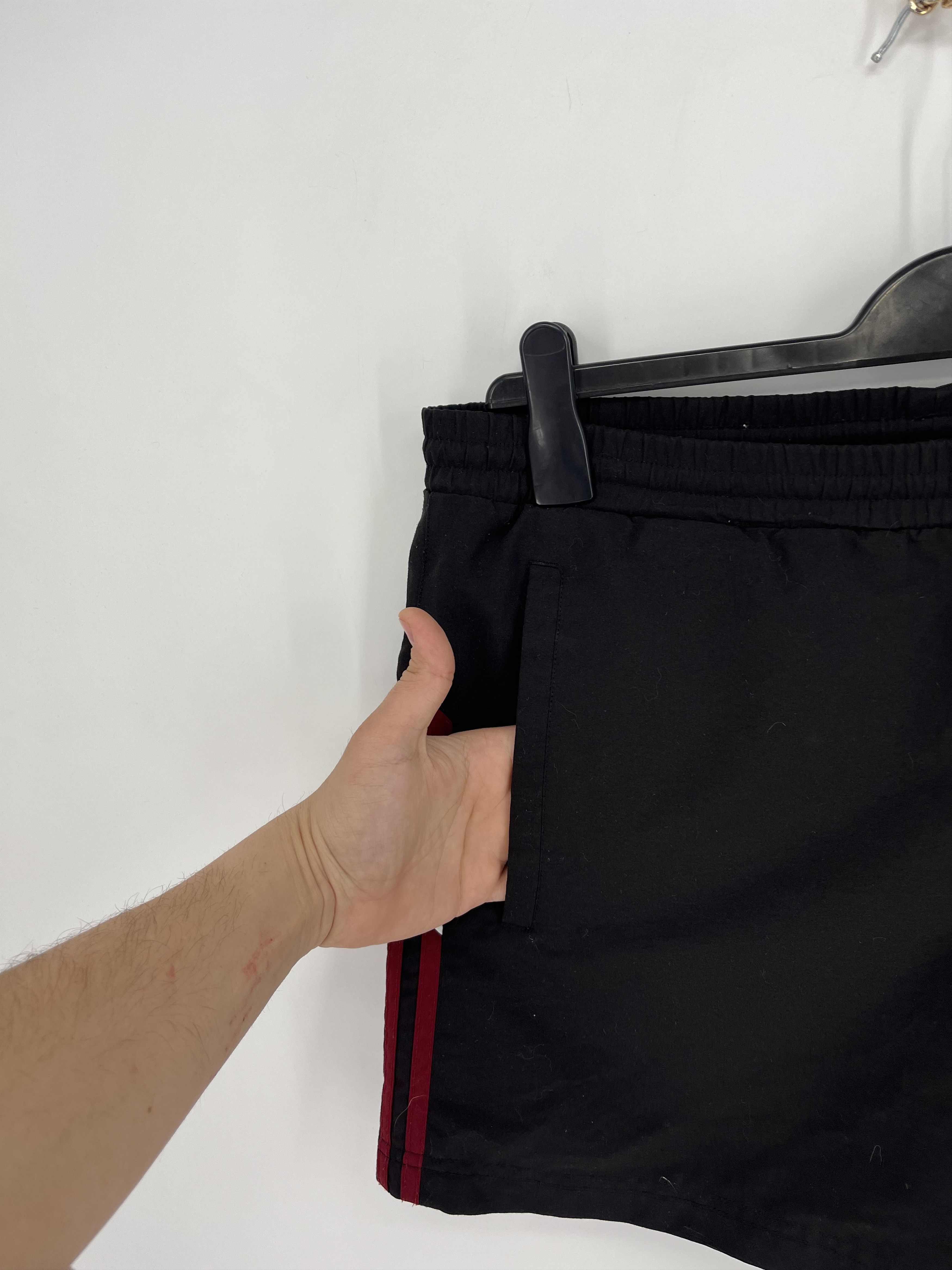 Adidas × Vintage 90s Vintage Adidas Black Nylon Mini Logo Shorts Travis Style Size US 34 / EU 50 - 6 Thumbnail