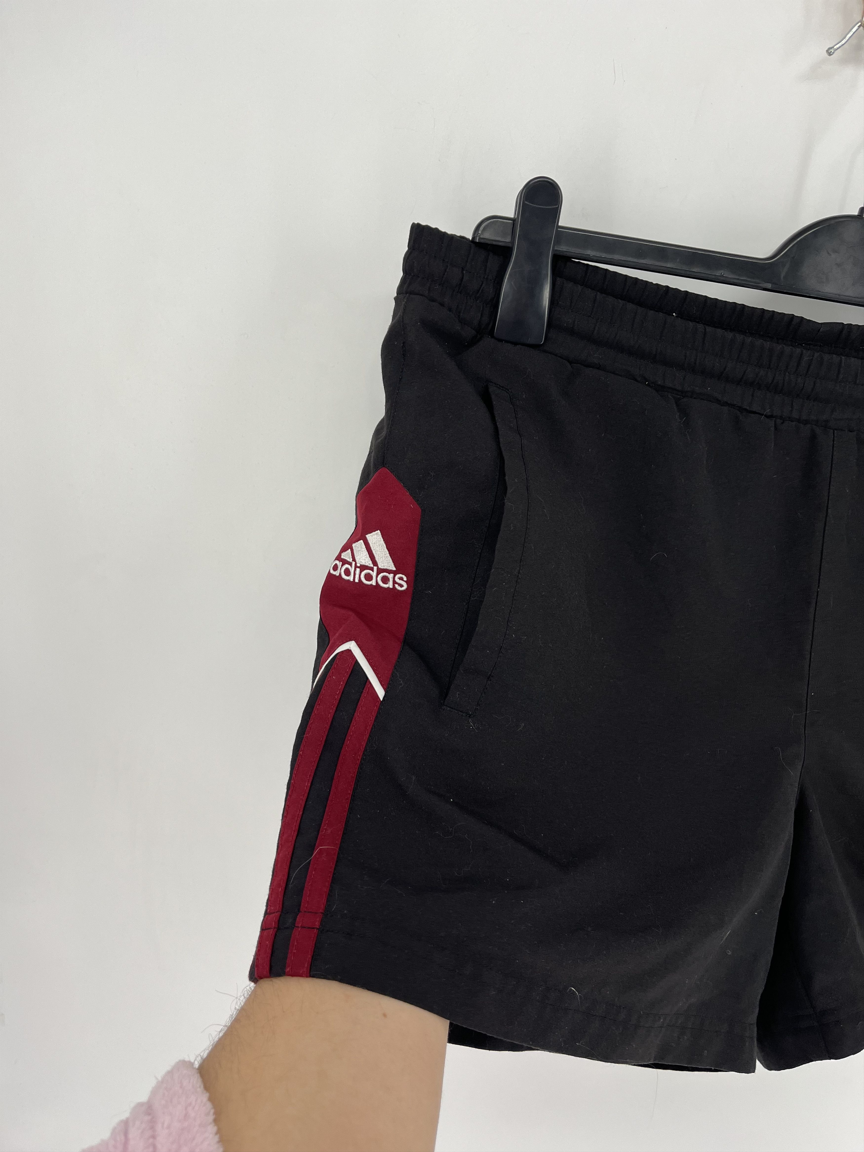 Adidas × Vintage 90s Vintage Adidas Black Nylon Mini Logo Shorts Travis Style Size US 34 / EU 50 - 5 Thumbnail