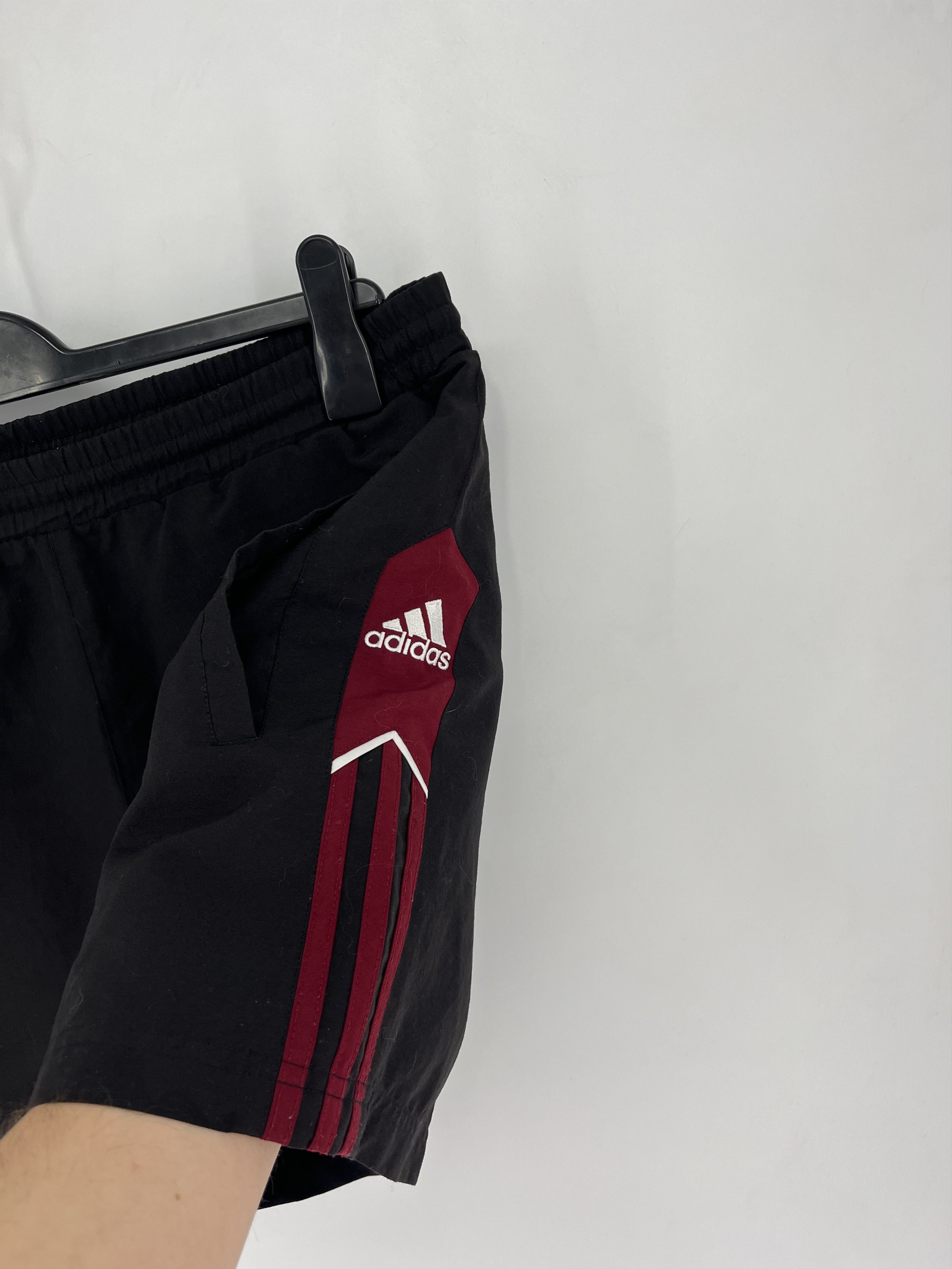 Adidas × Vintage 90s Vintage Adidas Black Nylon Mini Logo Shorts Travis Style Size US 34 / EU 50 - 4 Thumbnail