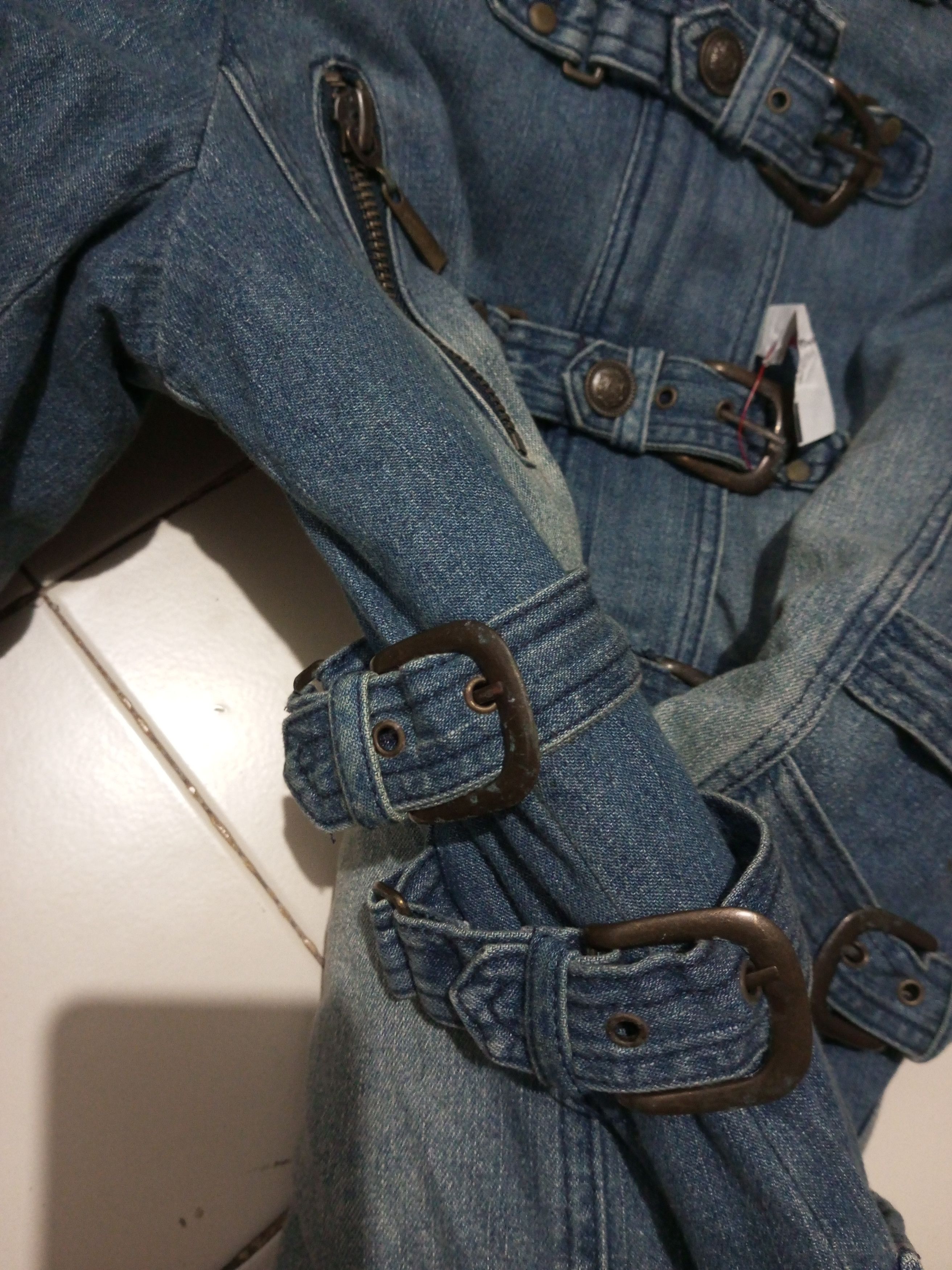 If Six Was Nine Mohair Denim Parka Rabbit Fur Hood Cecil McBee Size M / US 6-8 / IT 42-44 - 4 Thumbnail