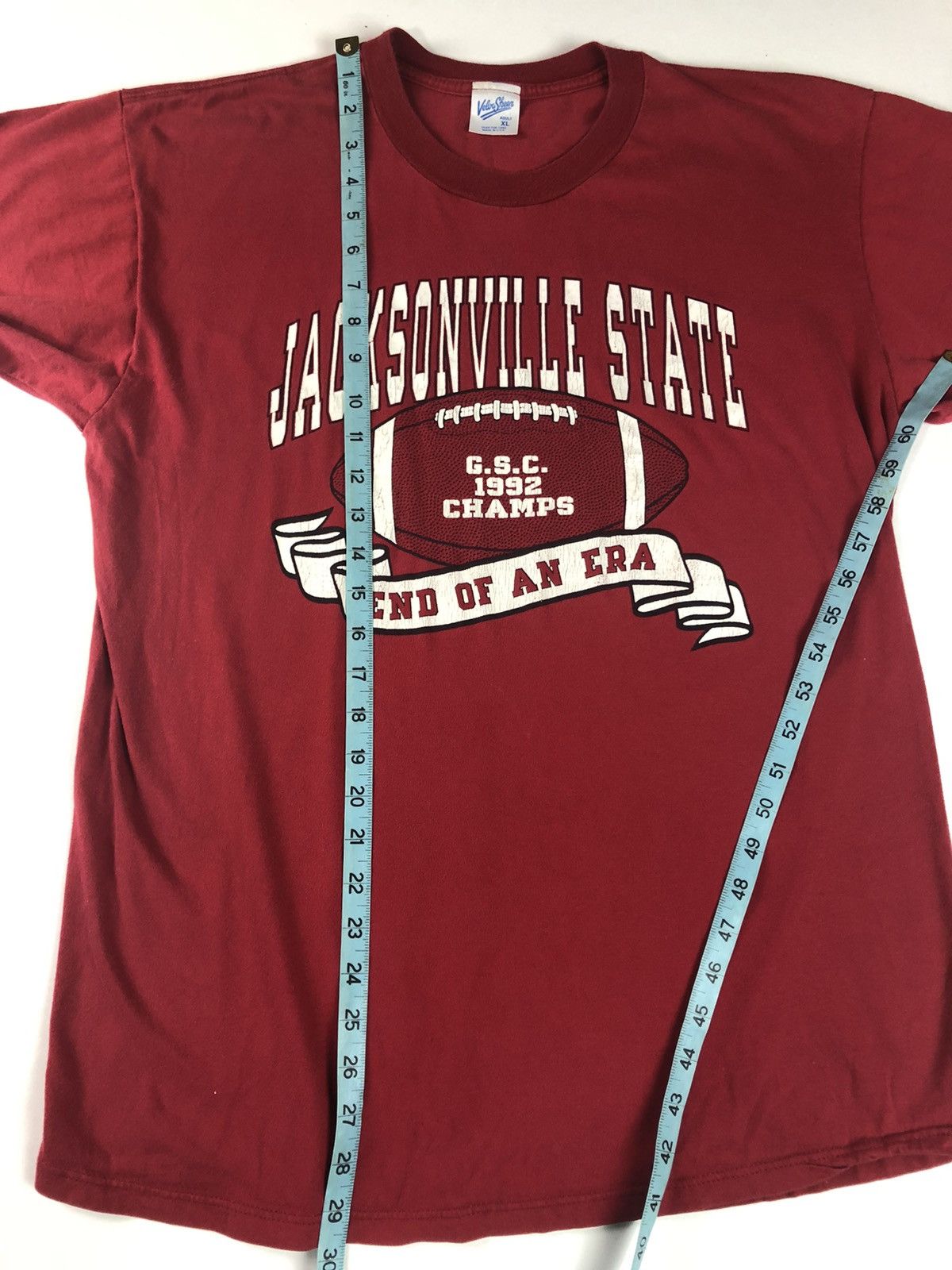 Velva Sheen × Vintage Vintage 90s Jacksonville State GSC Champs Football T-Shirt Size US M / EU 48-50 / 2 - 8 Thumbnail