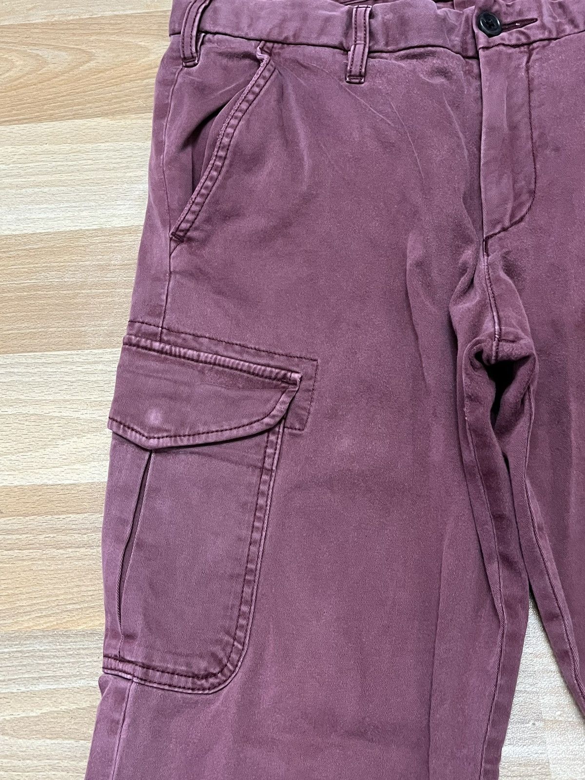If Six Was Nine × Japanese Brand Japanase Uniqlo Maroon Cargo Pocket Straight Cut Size US 32 / EU 48 - 4 Thumbnail