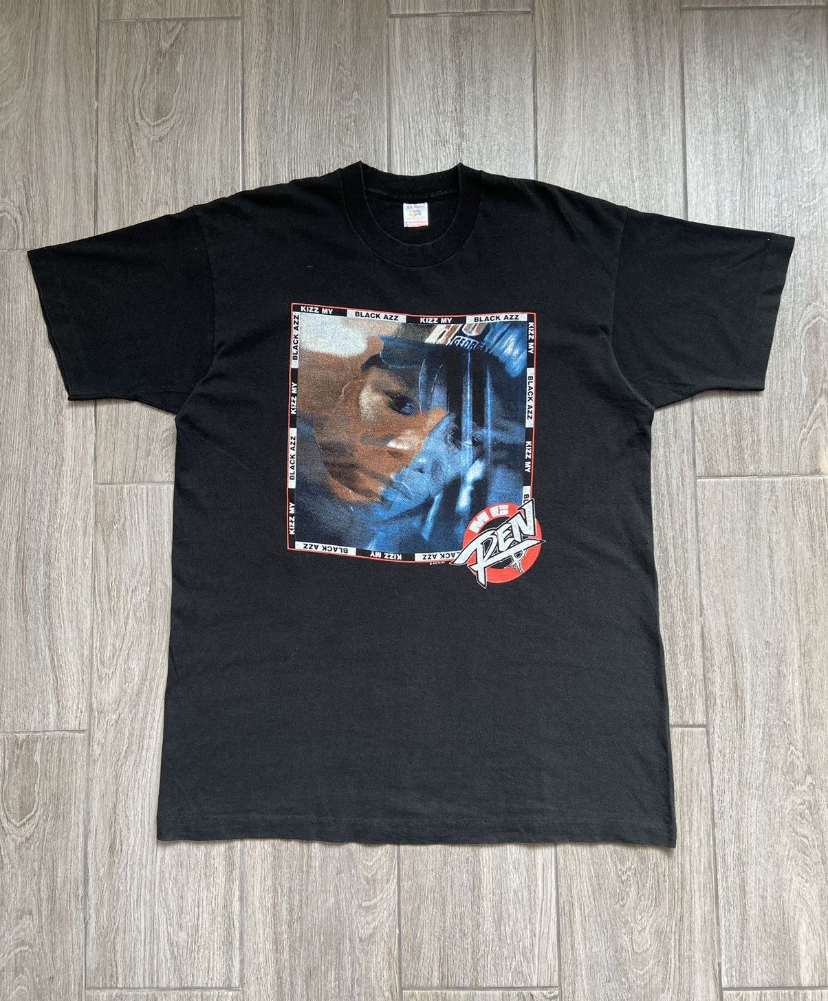 image of Rap Tees x Vintage Mc Ren 1992 Rap Tee. Nwa. Hiphop. Raptee in Black, Men's (Size XL)