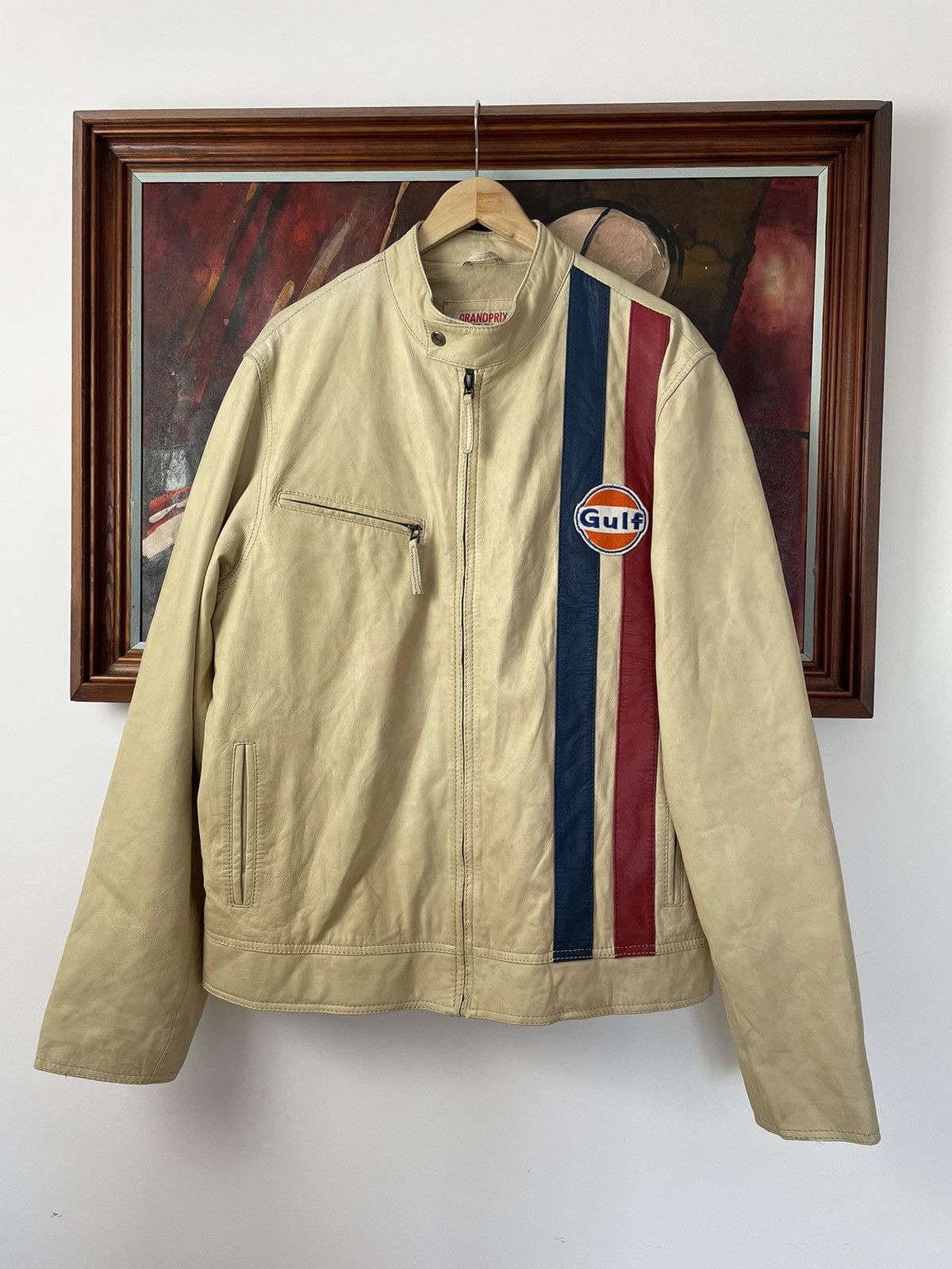 Formula 1 Vintage Dakota Heuer Gulf Formula Racing Leather Jacket 