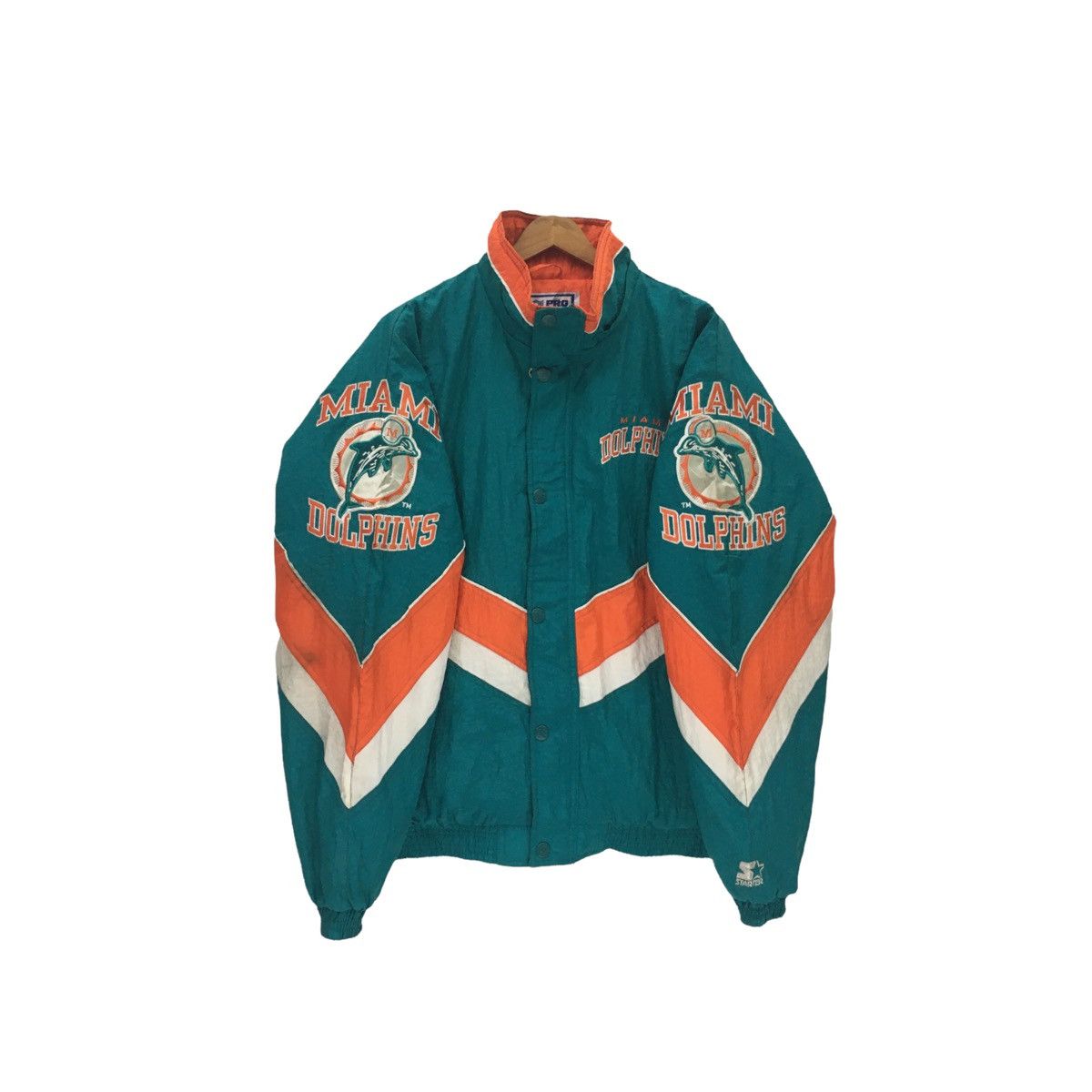 Starter Vintage Miami Dolphin American Football Team Bomber Jacket Size US L / EU 52-54 / 3 - 1 Thumbnail