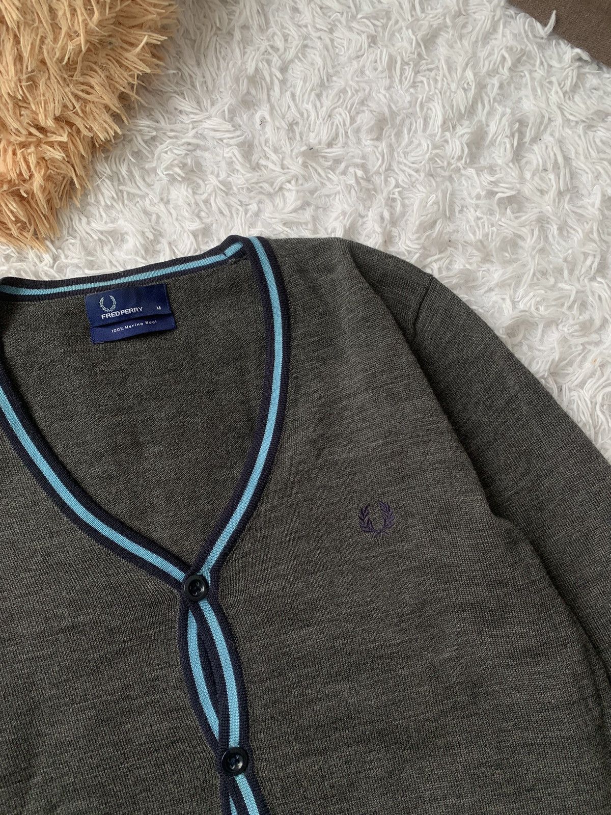 Fred Perry Fred Perry Merino Wool Grey Cardigan Size M Size US M / EU 48-50 / 2 - 3 Thumbnail