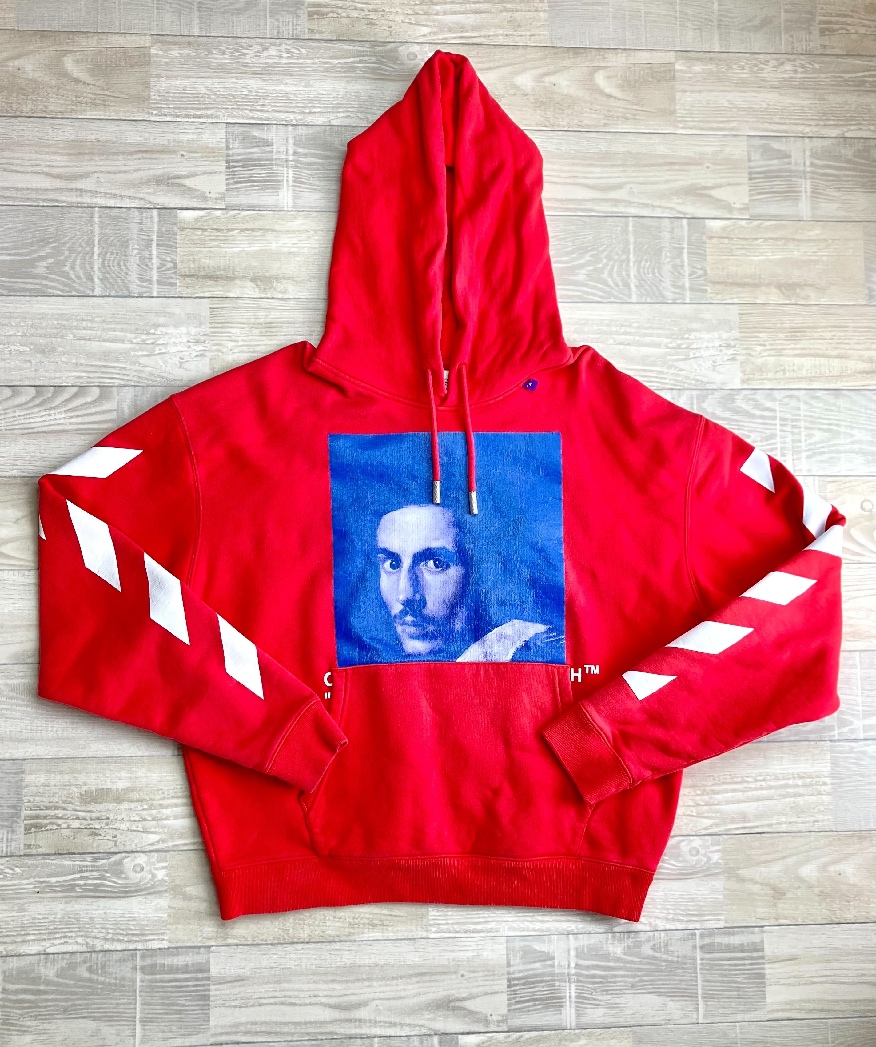 Off White Off White Red photograph BUSINESS CASUAL Pullover Hoodie Grailed