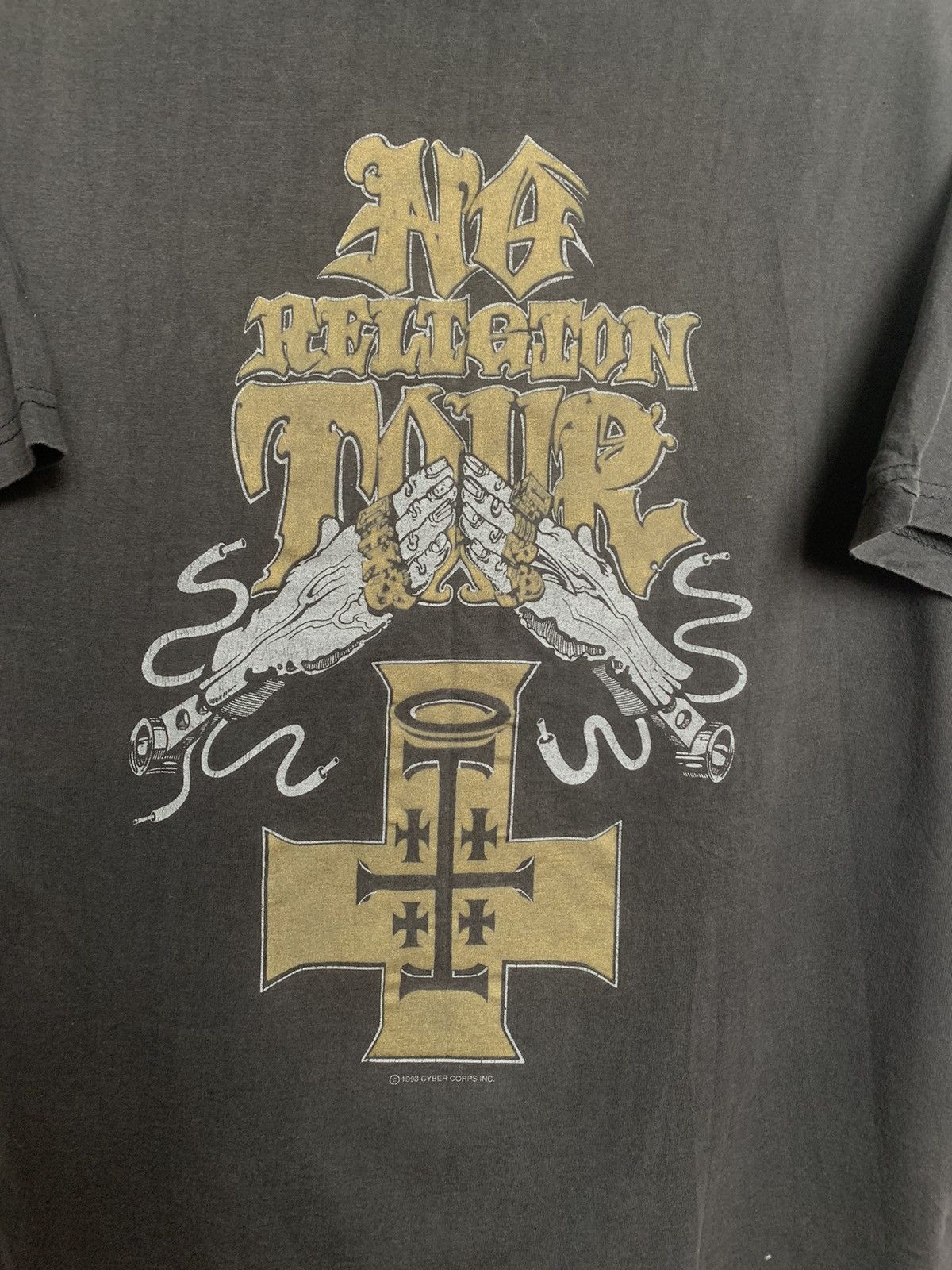 Band Tees Vintage Anni 90s Cyber Corps Punk No Religion Tour 1993 Size US L / EU 52-54 / 3 - 4 Thumbnail