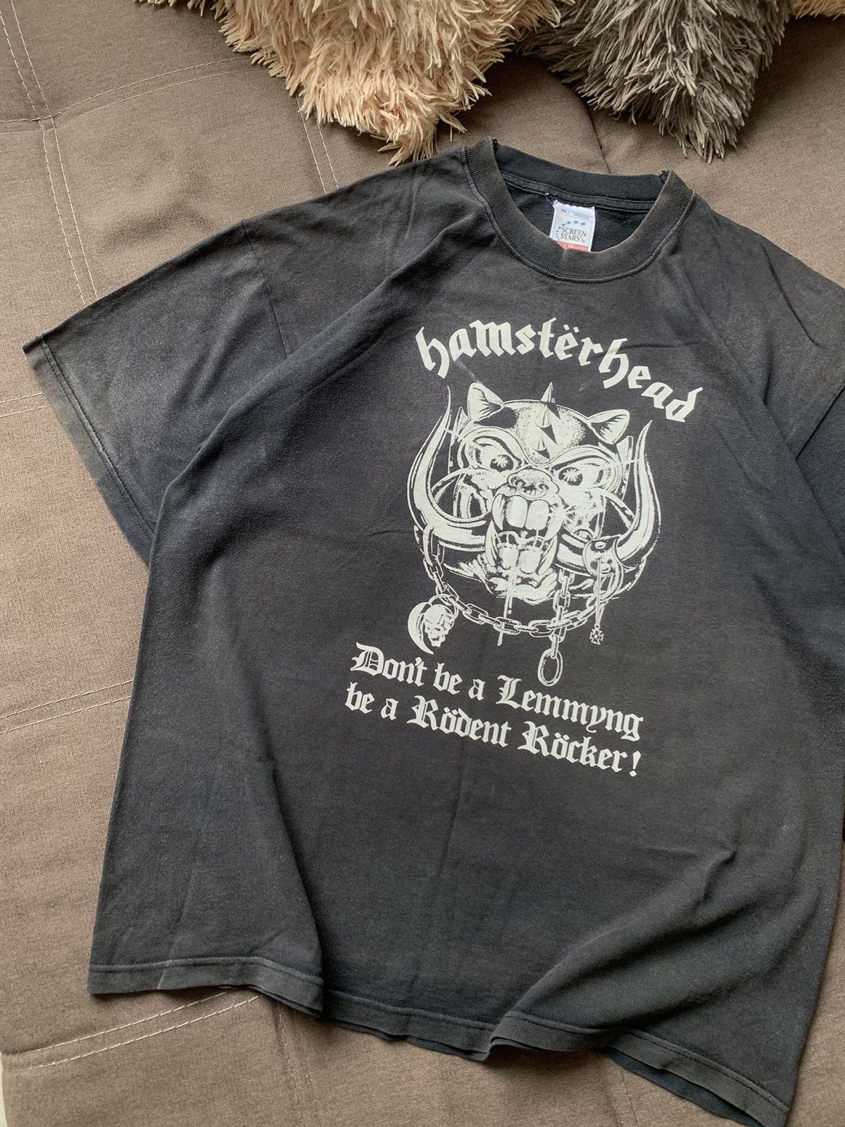 Band Tees Rare 90s Hamsterhead Rock Band Sun Faded T-Shirt Motorhead Size US XL / EU 56 / 4 - 3 Thumbnail