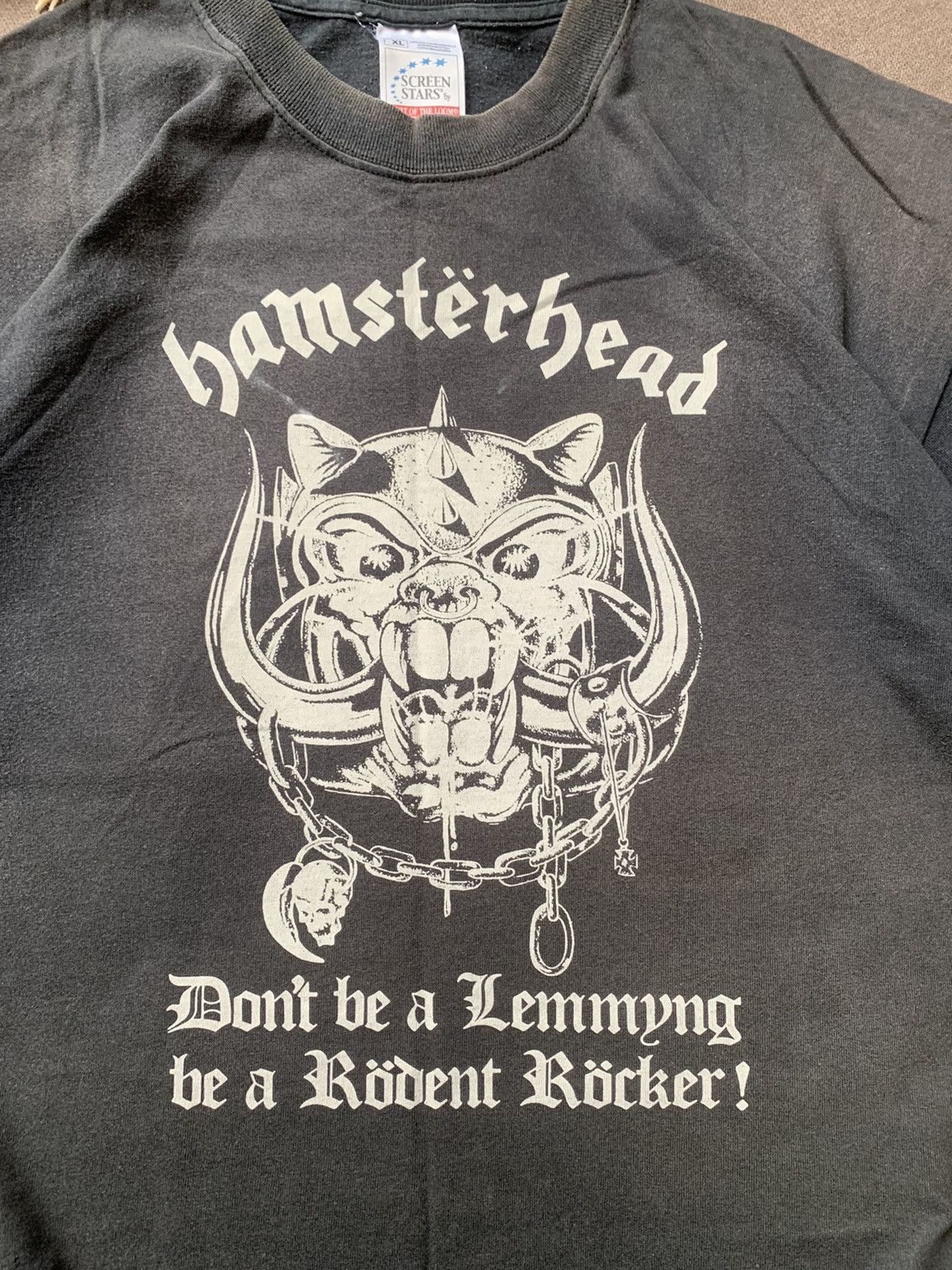 Band Tees Rare 90s Hamsterhead Rock Band Sun Faded T-Shirt Motorhead Size US XL / EU 56 / 4 - 4 Thumbnail